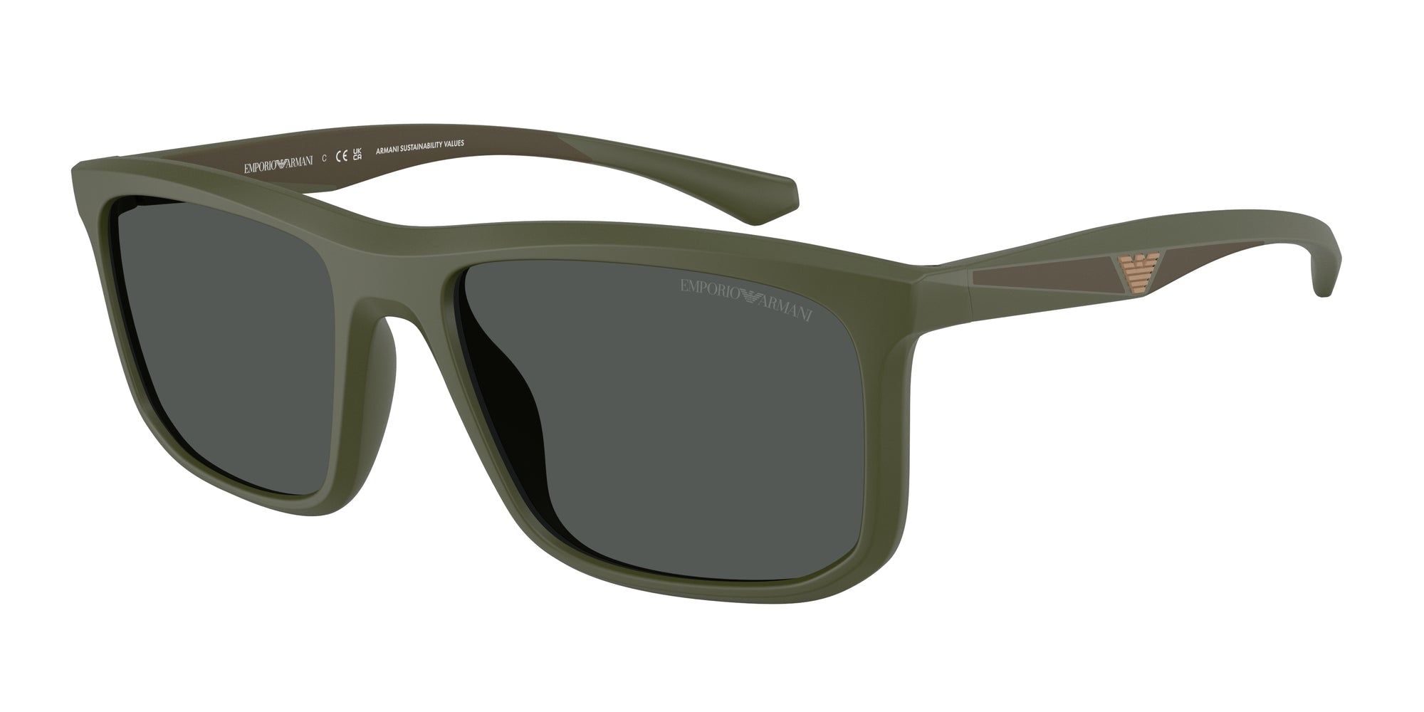 Emporio Armani Uomo Emporio Armani EA4234U 618487 Occhiali da sole Iniettato Verde Grigio Squadrata Normale Emporio Armani Uomo Emporio Armani EA4234U 618487 Occhiali da sole Iniettato Verde Grigio Squadrata Normale