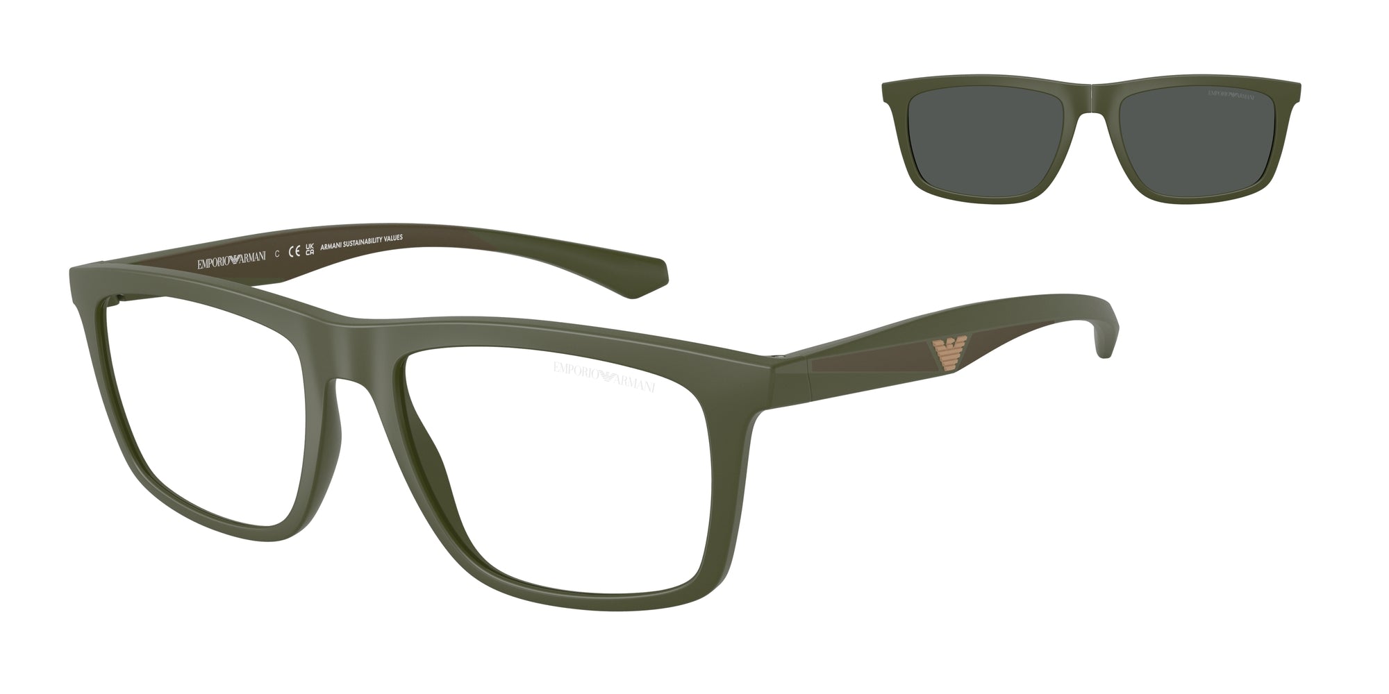 Emporio Armani Uomo Emporio Armani EA4235 61841W Occhiali da sole Iniettato Verde Trasparente Squadrata Normale Emporio Armani Uomo Emporio Armani EA4235 61841W Occhiali da sole Iniettato Verde Trasparente Squadrata Normale