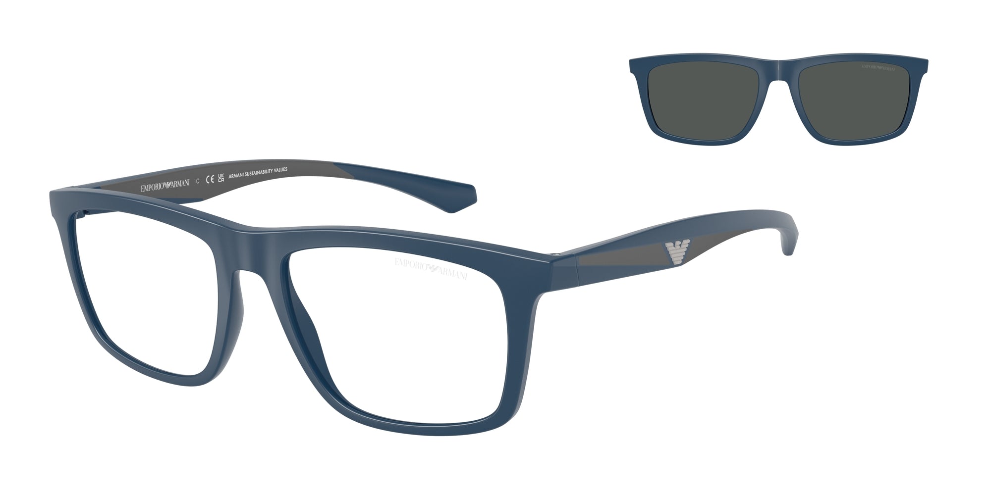 Emporio Armani Uomo Emporio Armani EA4235 61851W Occhiali da sole Iniettato Blu Trasparente Squadrata Normale Emporio Armani Uomo Emporio Armani EA4235 61851W Occhiali da sole Iniettato Blu Trasparente Squadrata Normale
