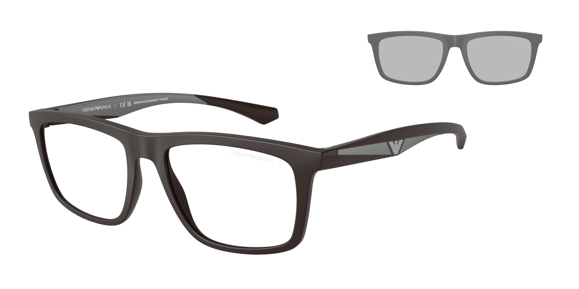 Emporio Armani Uomo Emporio Armani EA4235 61861W Occhiali da sole Iniettato Marrone Trasparente Squadrata Normale Emporio Armani Uomo Emporio Armani EA4235 61861W Occhiali da sole Iniettato Marrone Trasparente Squadrata Normale