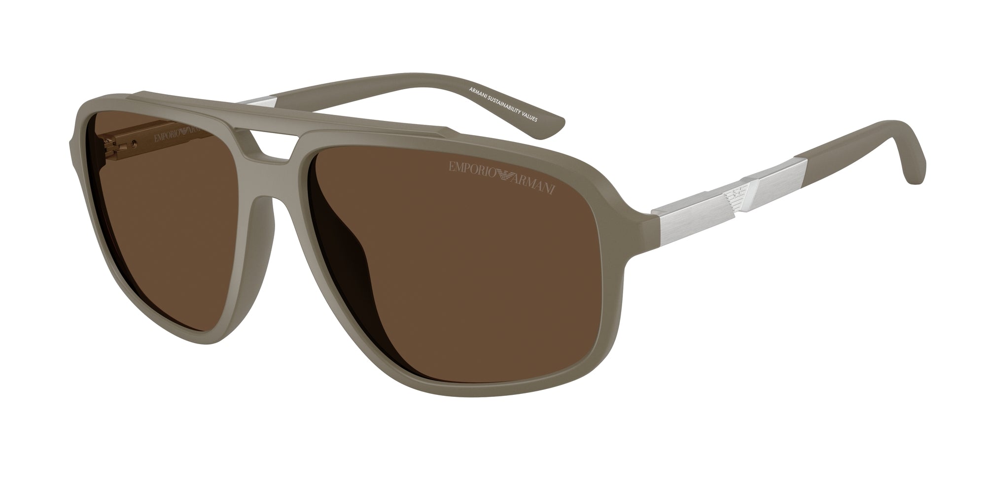 Emporio Armani Uomo Emporio Armani EA4236U 543773 Occhiali da sole Iniettato Marrone Marrone Pilot Normale