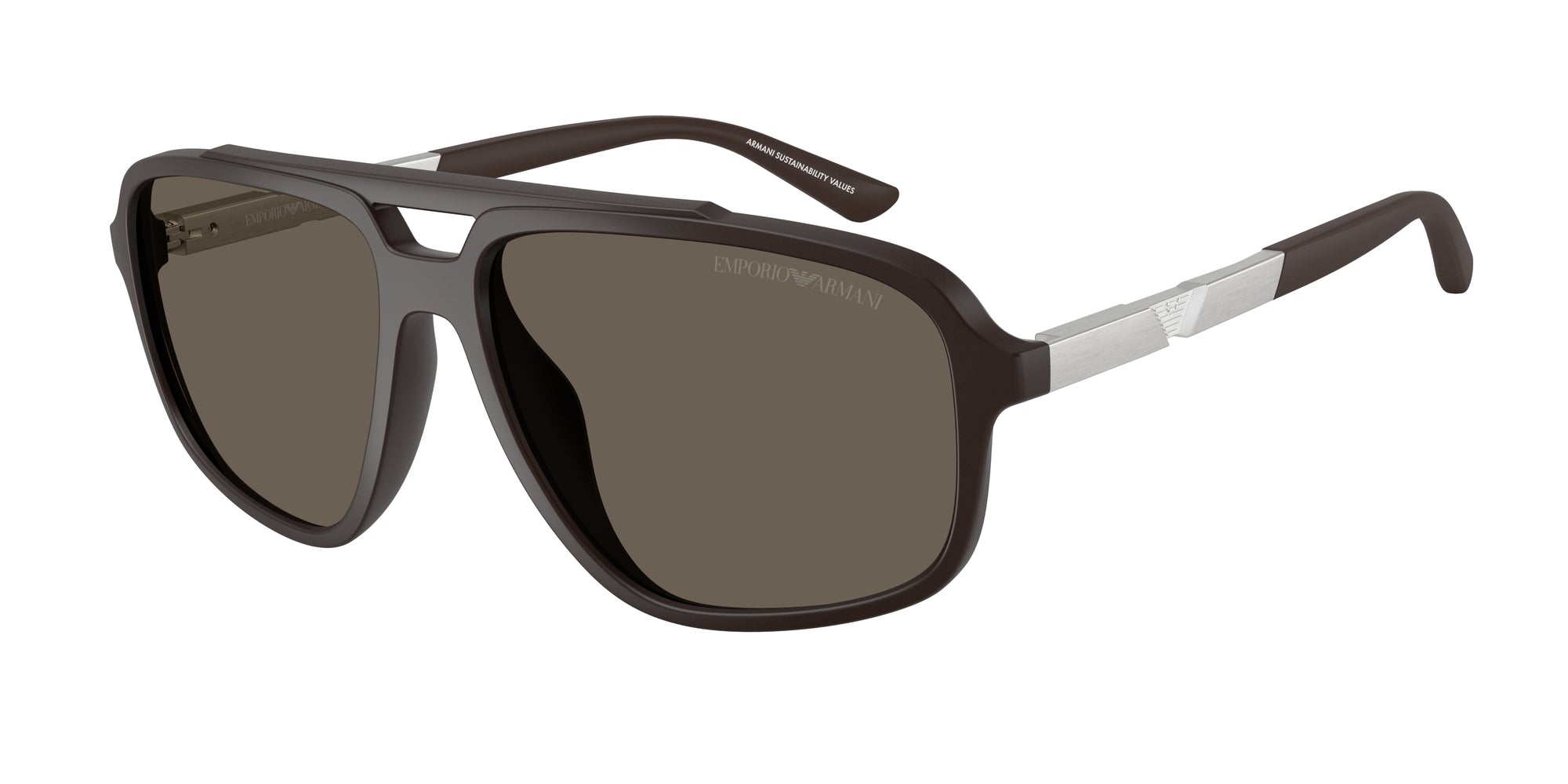 Emporio Armani Uomo Emporio Armani EA4236U 6186/3 Occhiali da sole Iniettato Marrone Marrone Pilot Normale Emporio Armani Uomo Emporio Armani EA4236U 6186/3 Occhiali da sole Iniettato Marrone Marrone Pilot Normale