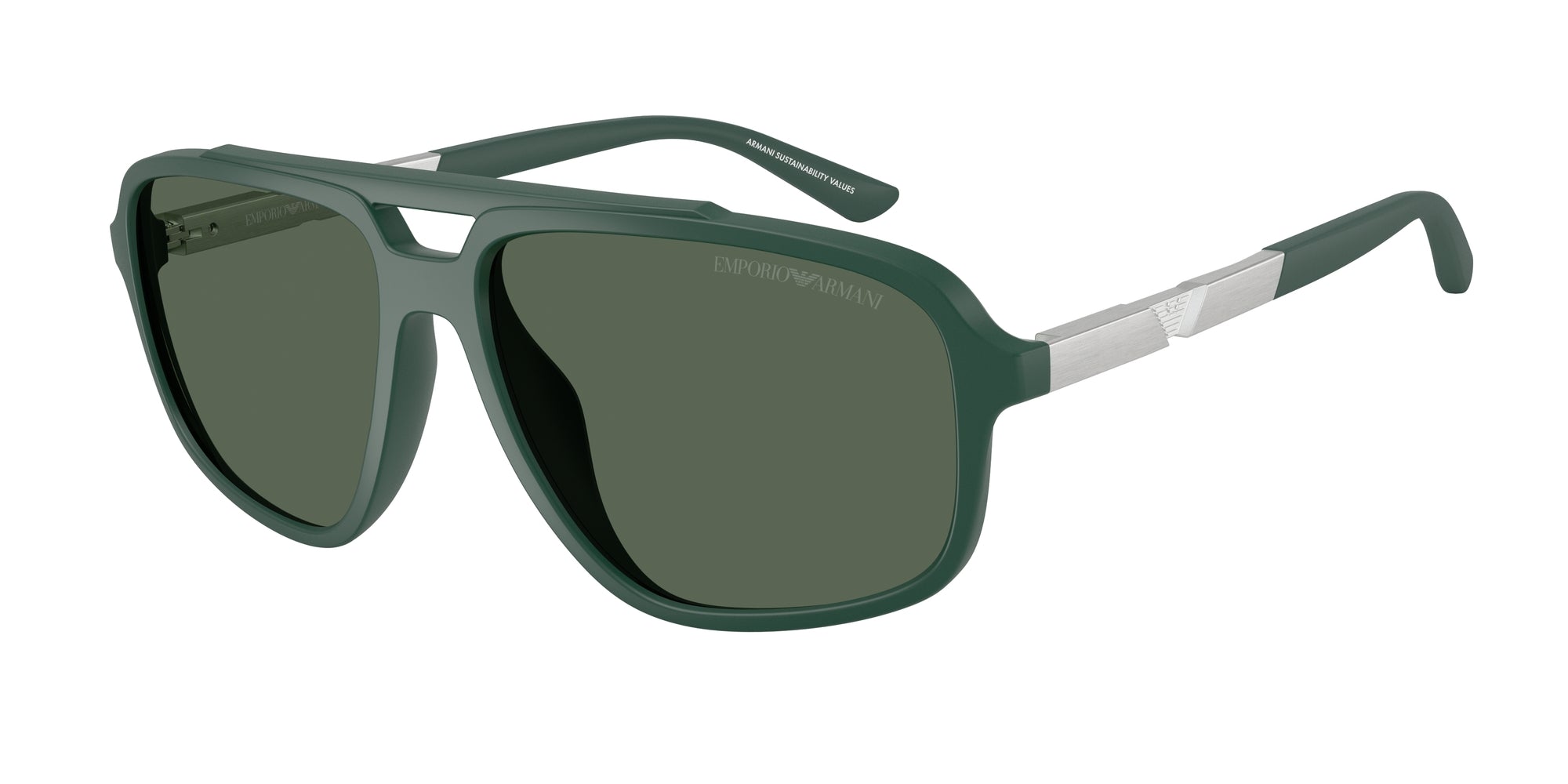 Emporio Armani Uomo Emporio Armani EA4236U 619071 Occhiali da sole Iniettato Verde Verde Pilot Normale Emporio Armani Uomo Emporio Armani EA4236U 619071 Occhiali da sole Iniettato Verde Verde Pilot Normale