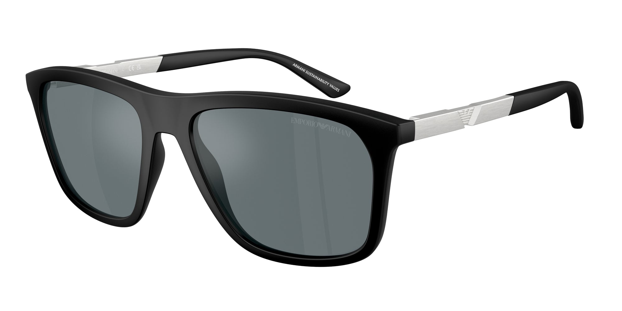 Emporio Armani Uomo Emporio Armani EA4237 50016G Occhiali da sole Iniettato Nero Grigio Squadrata Specchiate Emporio Armani Uomo Emporio Armani EA4237 50016G Occhiali da sole Iniettato Nero Grigio Squadrata Specchiate