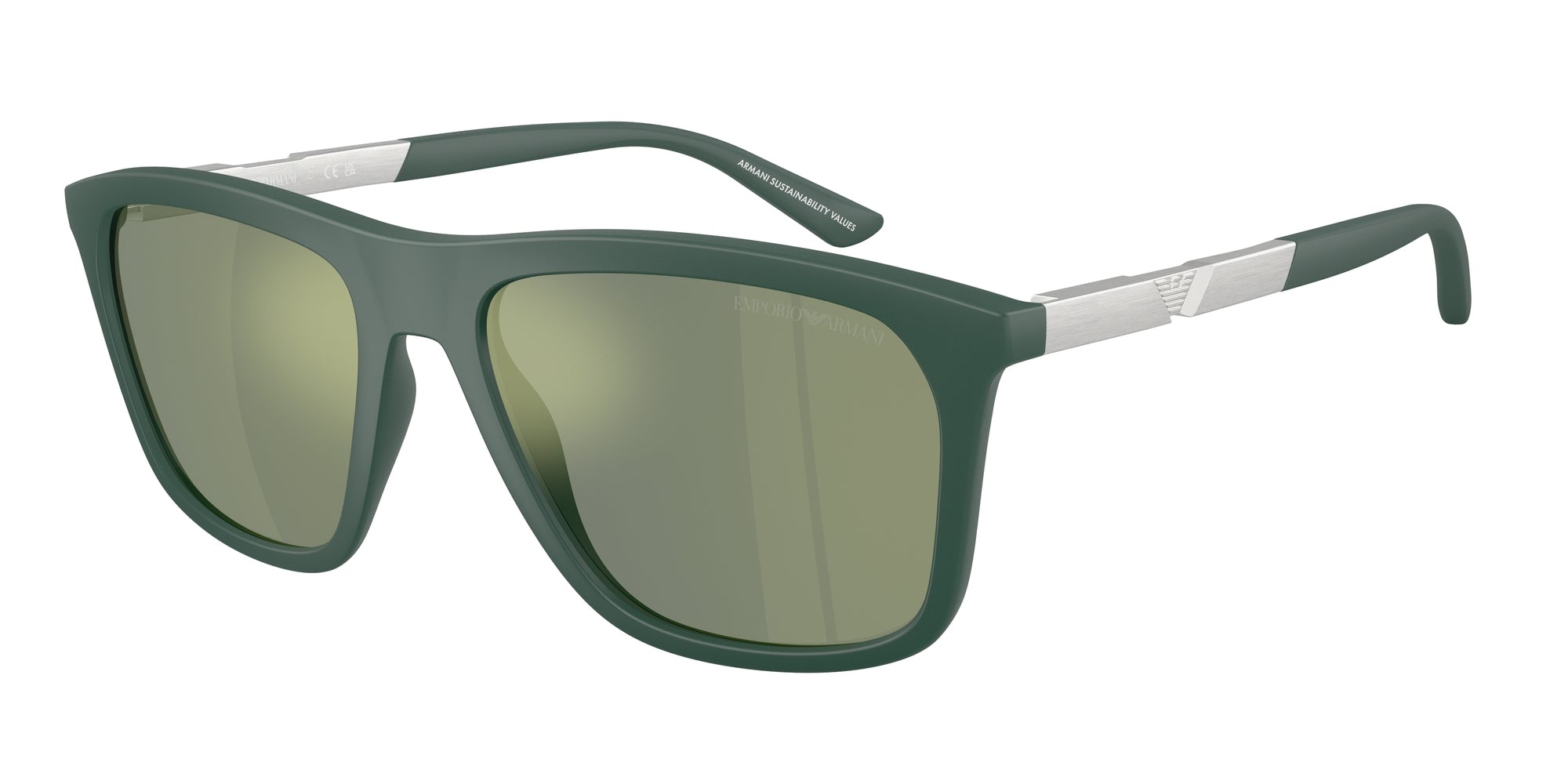Emporio Armani Uomo Emporio Armani EA4237 61906R Occhiali da sole Iniettato Verde Grigio Squadrata Specchiate Emporio Armani Uomo Emporio Armani EA4237 61906R Occhiali da sole Iniettato Verde Grigio Squadrata Specchiate