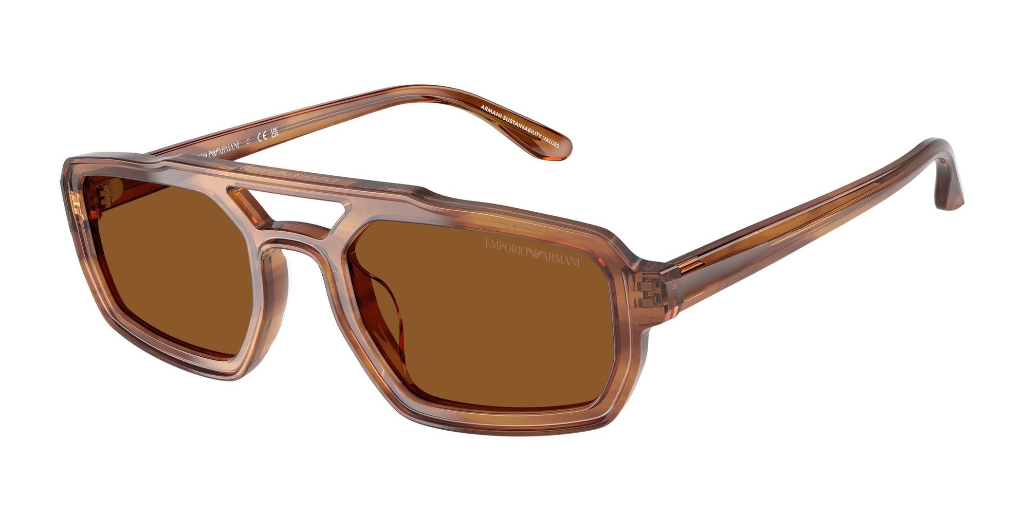 Emporio Armani Uomo Emporio Armani EA4240U 620373 Occhiali da sole Acetato Marrone Marrone Geometrica Normale Emporio Armani Uomo Emporio Armani EA4240U 620373 Occhiali da sole Acetato Marrone Marrone Geometrica Normale