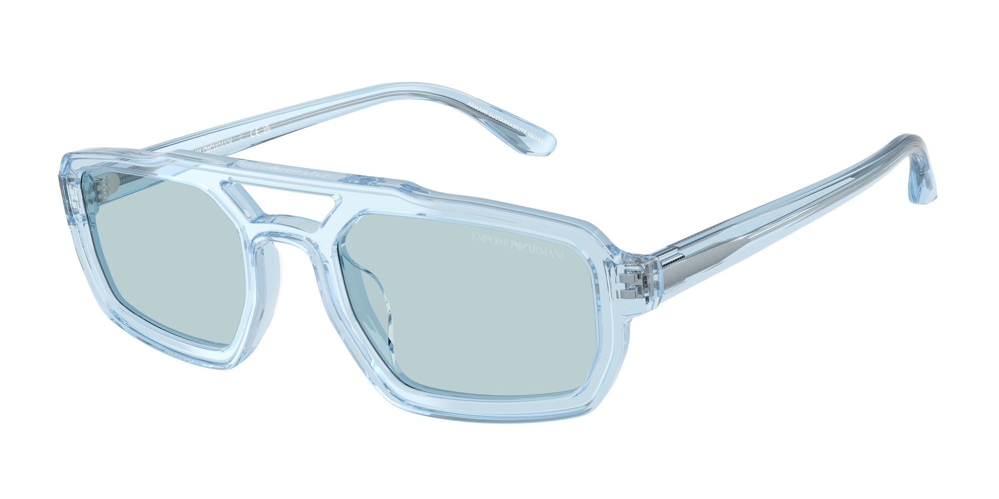 Emporio Armani Uomo Emporio Armani EA4240U 6204/1 Occhiali da sole Acetato Blu Blu Geometrica Normale