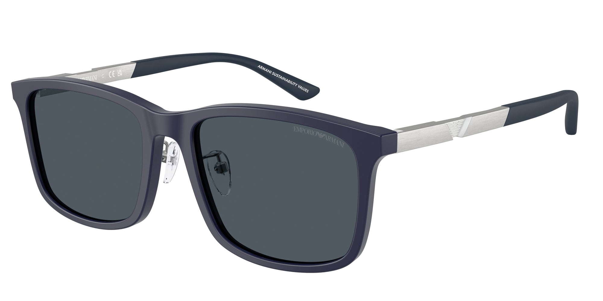 Emporio Armani Uomo Emporio Armani EA4241D 618987 Occhiali da sole Acetato Blu Blu Squadrata Normale