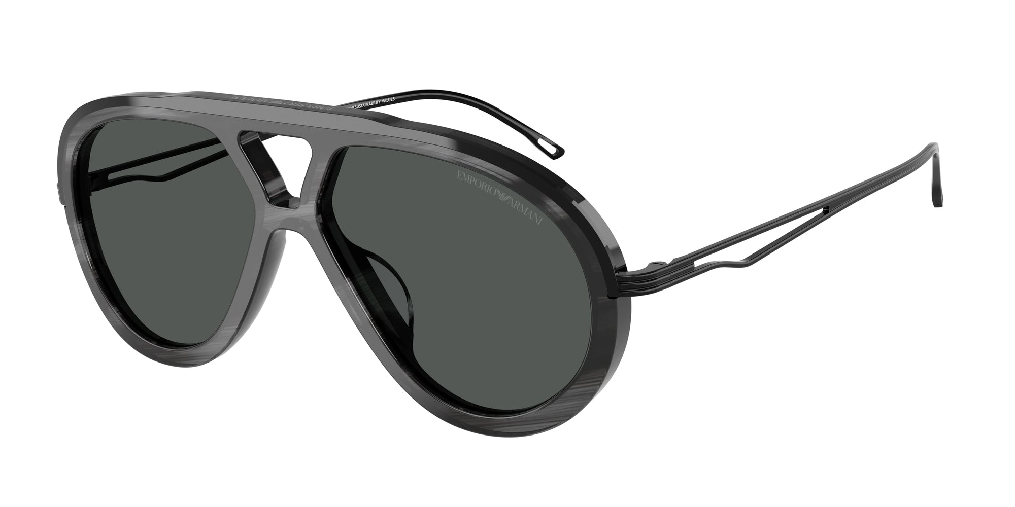 Emporio Armani Uomo Emporio Armani EA4242U 621187 Occhiali da sole Acetato Grigio Grigio Pilot Normale