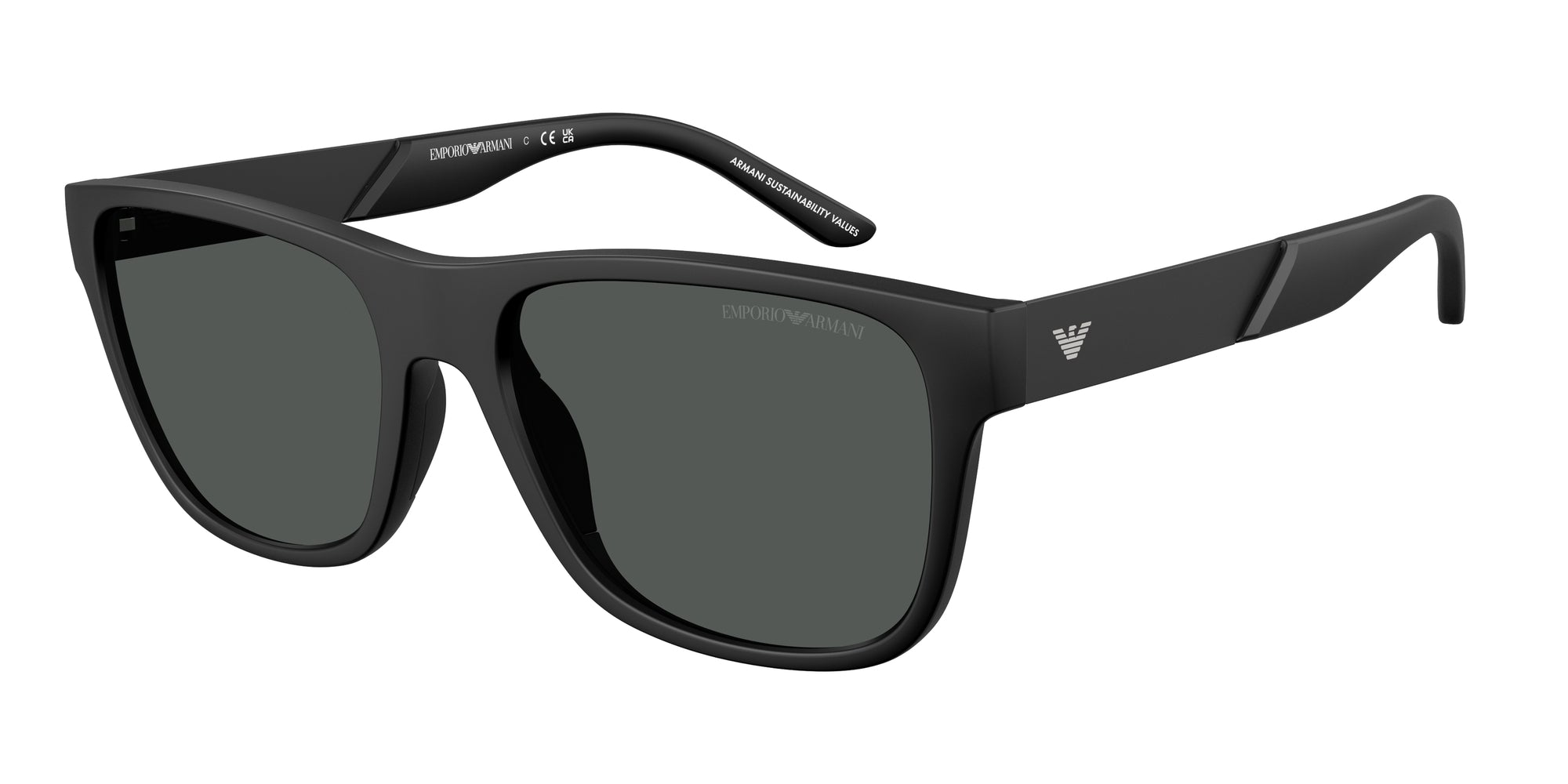 Emporio Armani Uomo Emporio Armani EA4243 5001T3 Occhiali da sole Iniettato Nero Grigio Squadrata Normale
