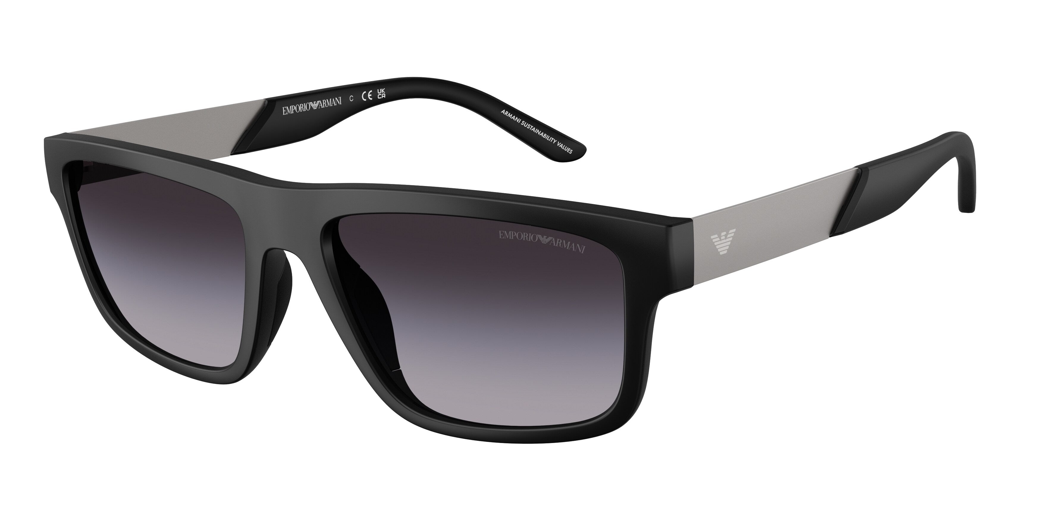 Emporio Armani Uomo Emporio Armani EA4244U 50018G Occhiali da sole Iniettato Nero Grigio Squadrata Normale Sfumato Emporio Armani Uomo Emporio Armani EA4244U 50018G Occhiali da sole Iniettato Nero Grigio Squadrata Normale Sfumato