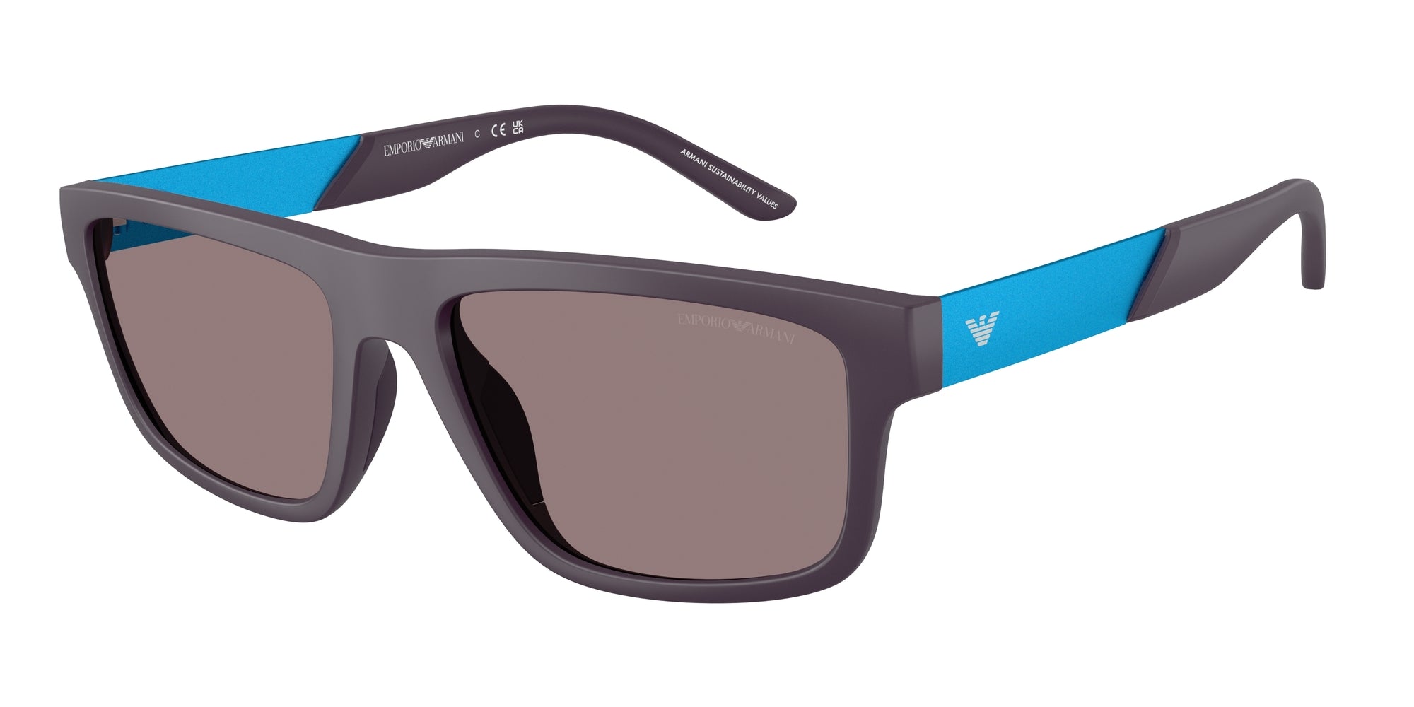 Emporio Armani Uomo Emporio Armani EA4244U 62427N Occhiali da sole Iniettato Viola Marrone Squadrata Normale Emporio Armani Uomo Emporio Armani EA4244U 62427N Occhiali da sole Iniettato Viola Marrone Squadrata Normale