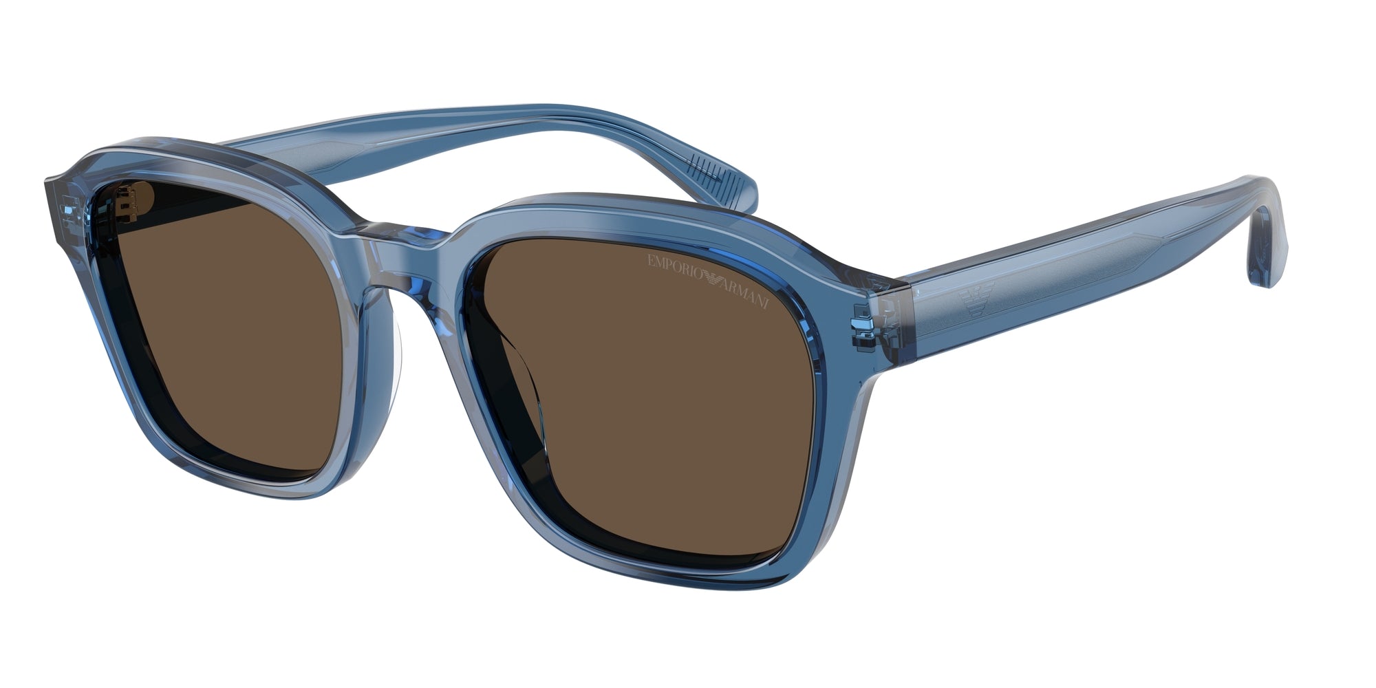 Emporio Armani Uomo Emporio Armani EA4245U 624787 Occhiali da sole Acetato Blu Marrone Geometrica Normale