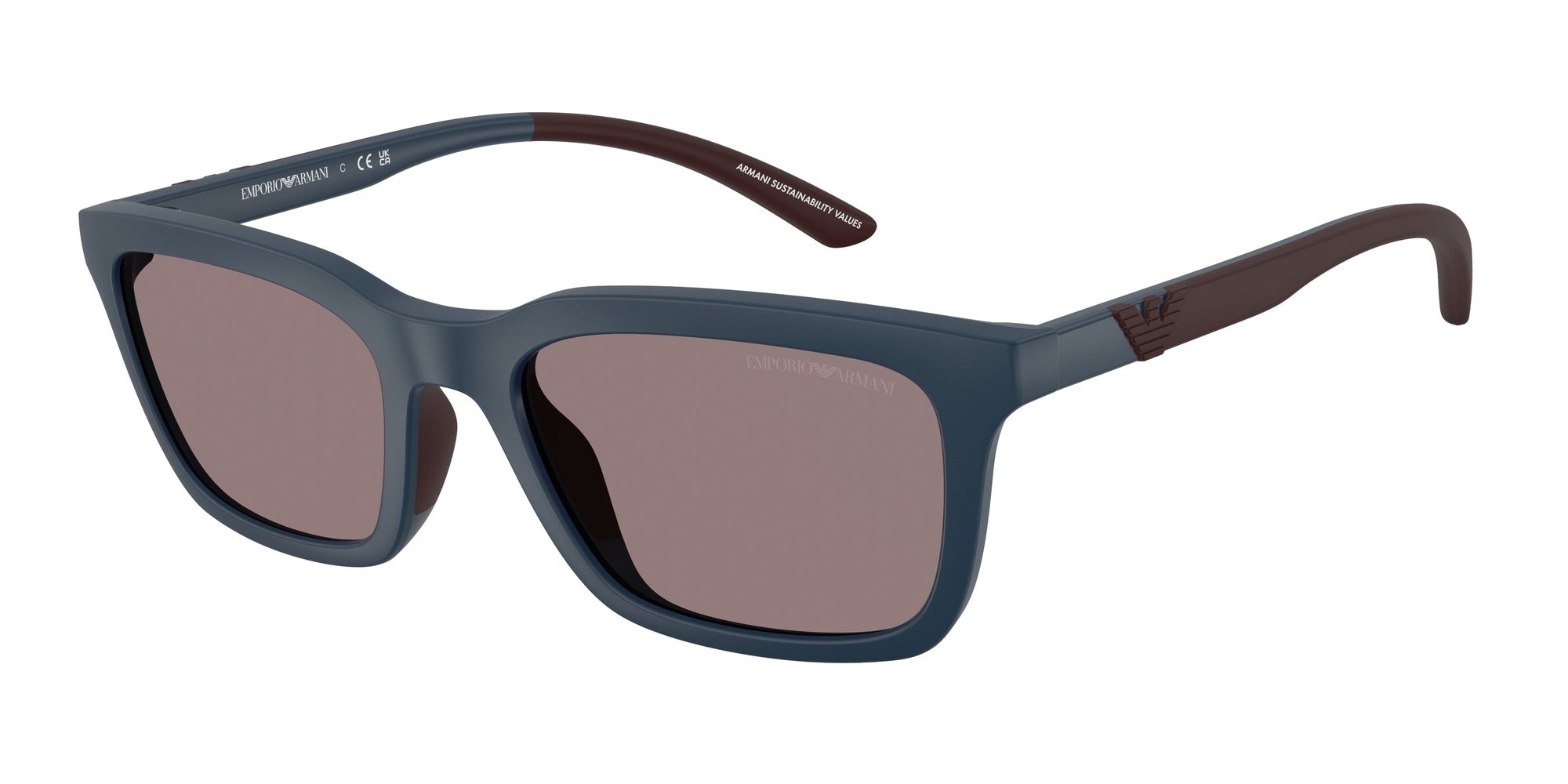 Emporio Armani Uomo Emporio Armani EA4249U 62607N Occhiali da sole Iniettato Blu Squadrata Normale