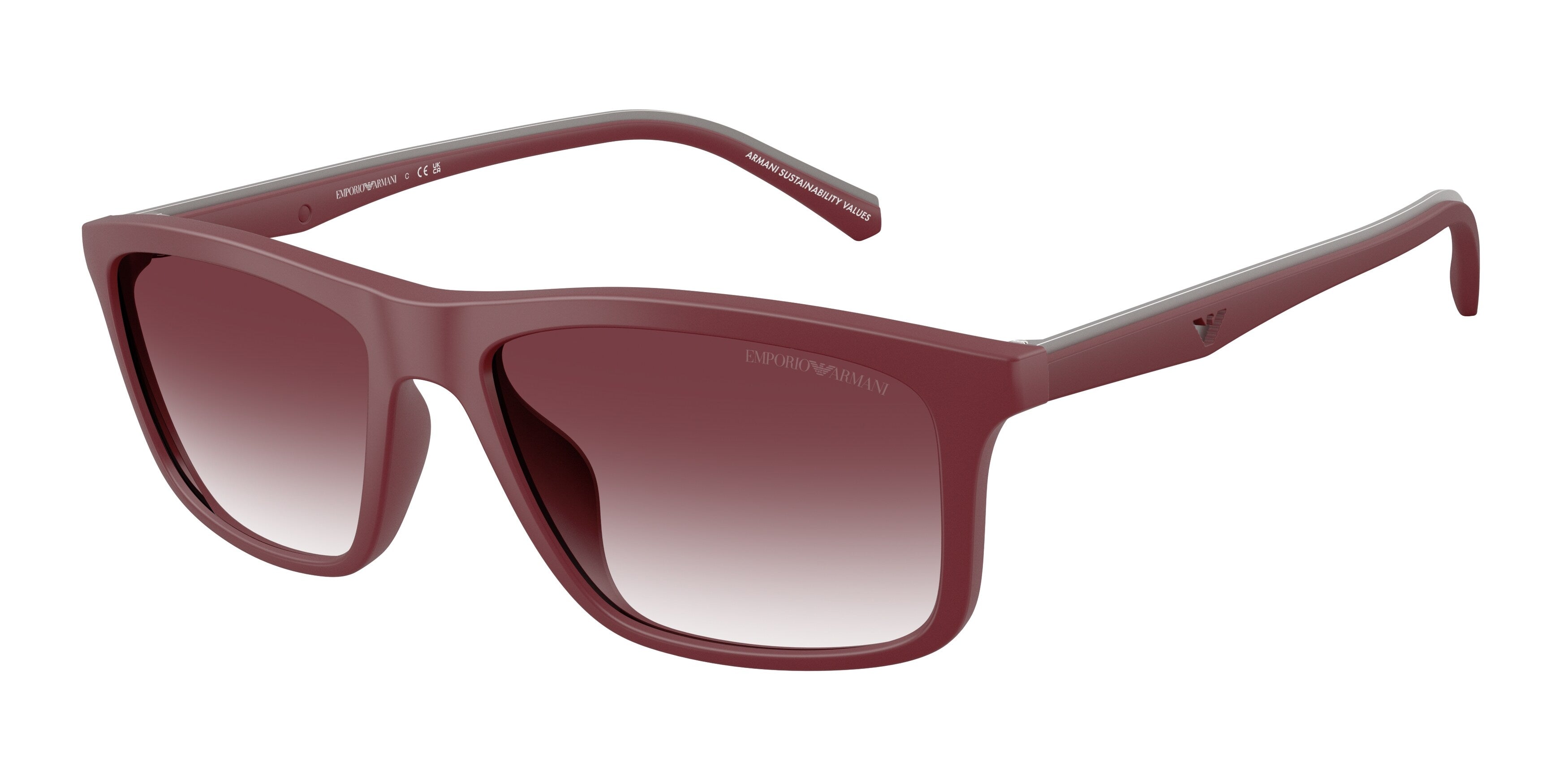 Emporio Armani Uomo Emporio Armani EA4257U 52618H Occhiali da sole Iniettato Rosso Viola Pillow Normale Sfumato Emporio Armani Uomo Emporio Armani EA4257U 52618H Occhiali da sole Iniettato Rosso Viola Pillow Normale Sfumato