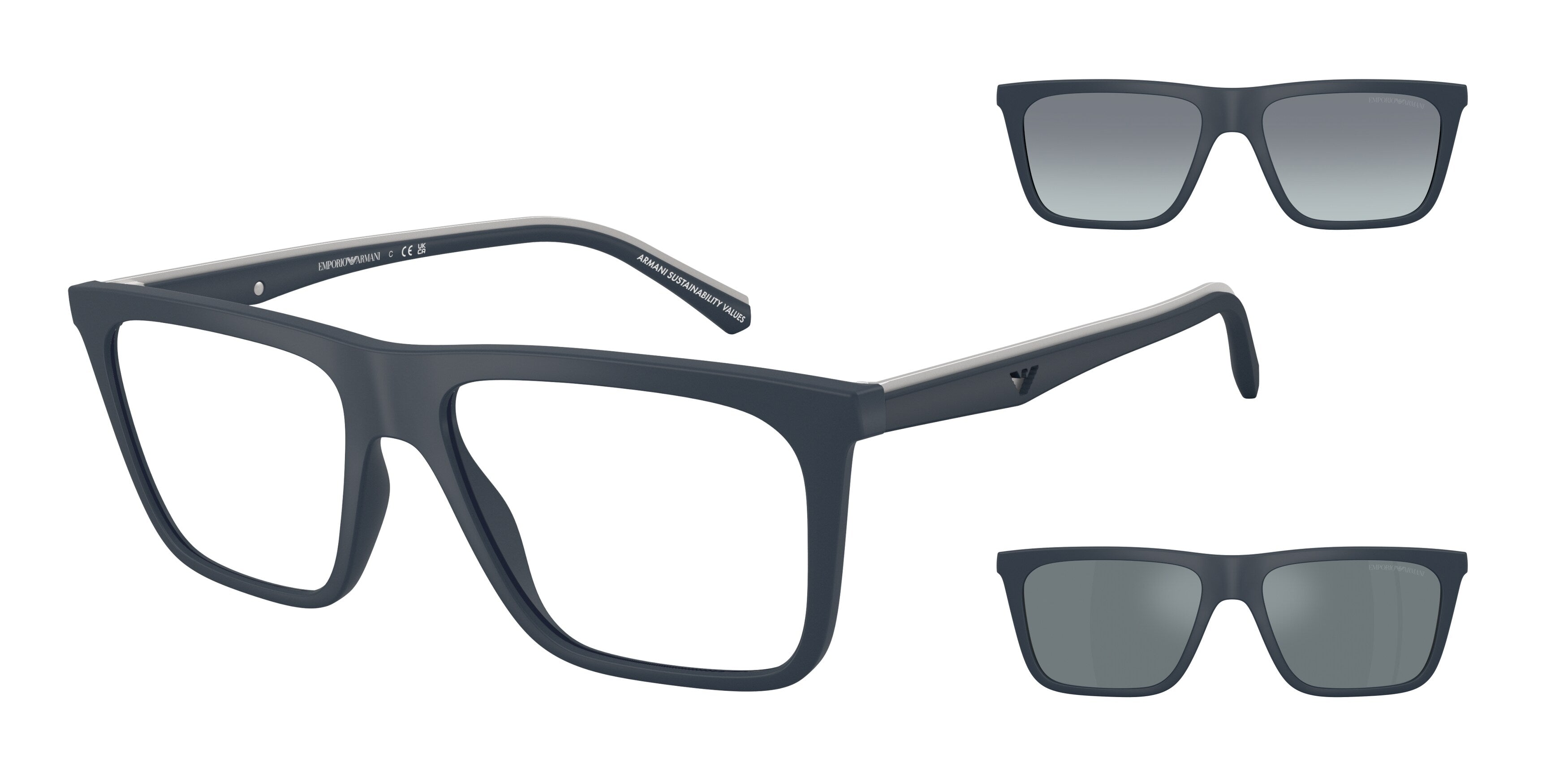 Emporio Armani Uomo Emporio Armani EA4258 50881W Occhiali da sole Iniettato Blu Trasparente Squadrata Normale Emporio Armani Uomo Emporio Armani EA4258 50881W Occhiali da sole Iniettato Blu Trasparente Squadrata Normale