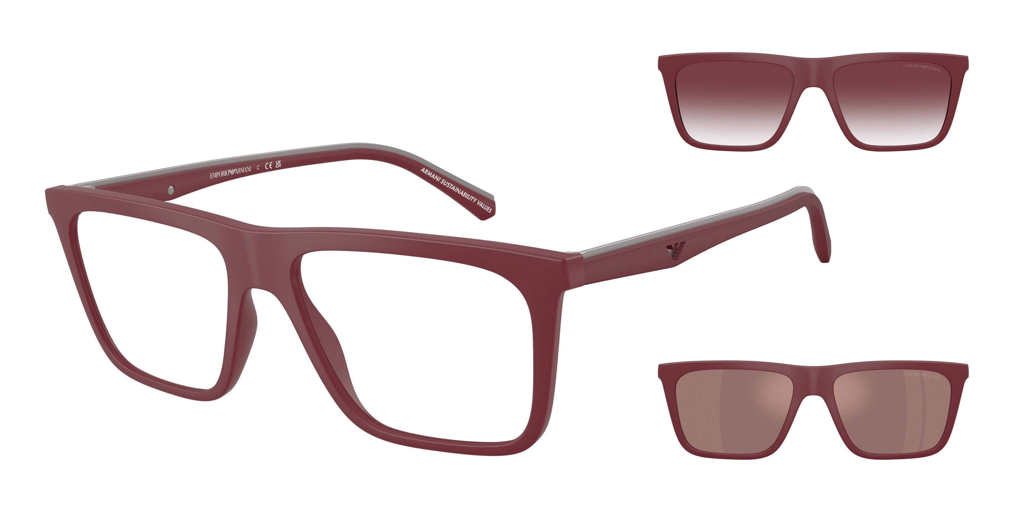 Emporio Armani Uomo Emporio Armani EA4258 52611W Occhiali da sole Iniettato Rosso Trasparente Squadrata Normale Emporio Armani Uomo Emporio Armani EA4258 52611W Occhiali da sole Iniettato Rosso Trasparente Squadrata Normale