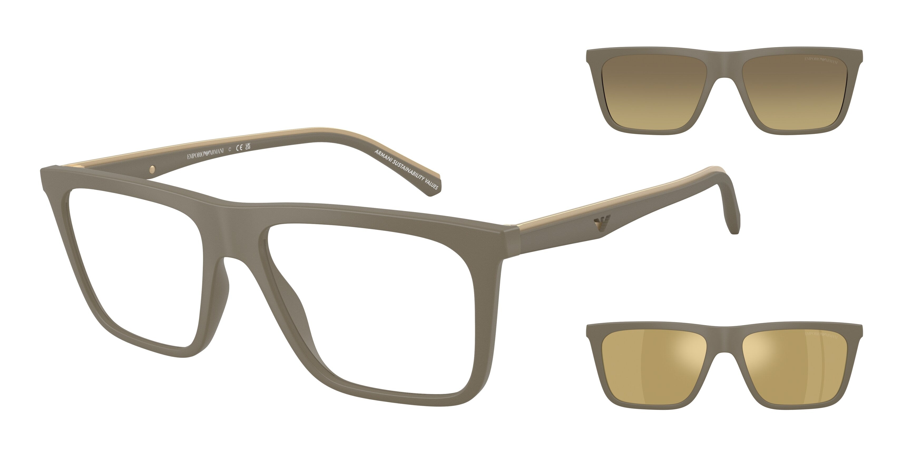 Emporio Armani Uomo Emporio Armani EA4258 54371W Occhiali da sole Iniettato Marrone Trasparente Squadrata Normale Emporio Armani Uomo Emporio Armani EA4258 54371W Occhiali da sole Iniettato Marrone Trasparente Squadrata Normale