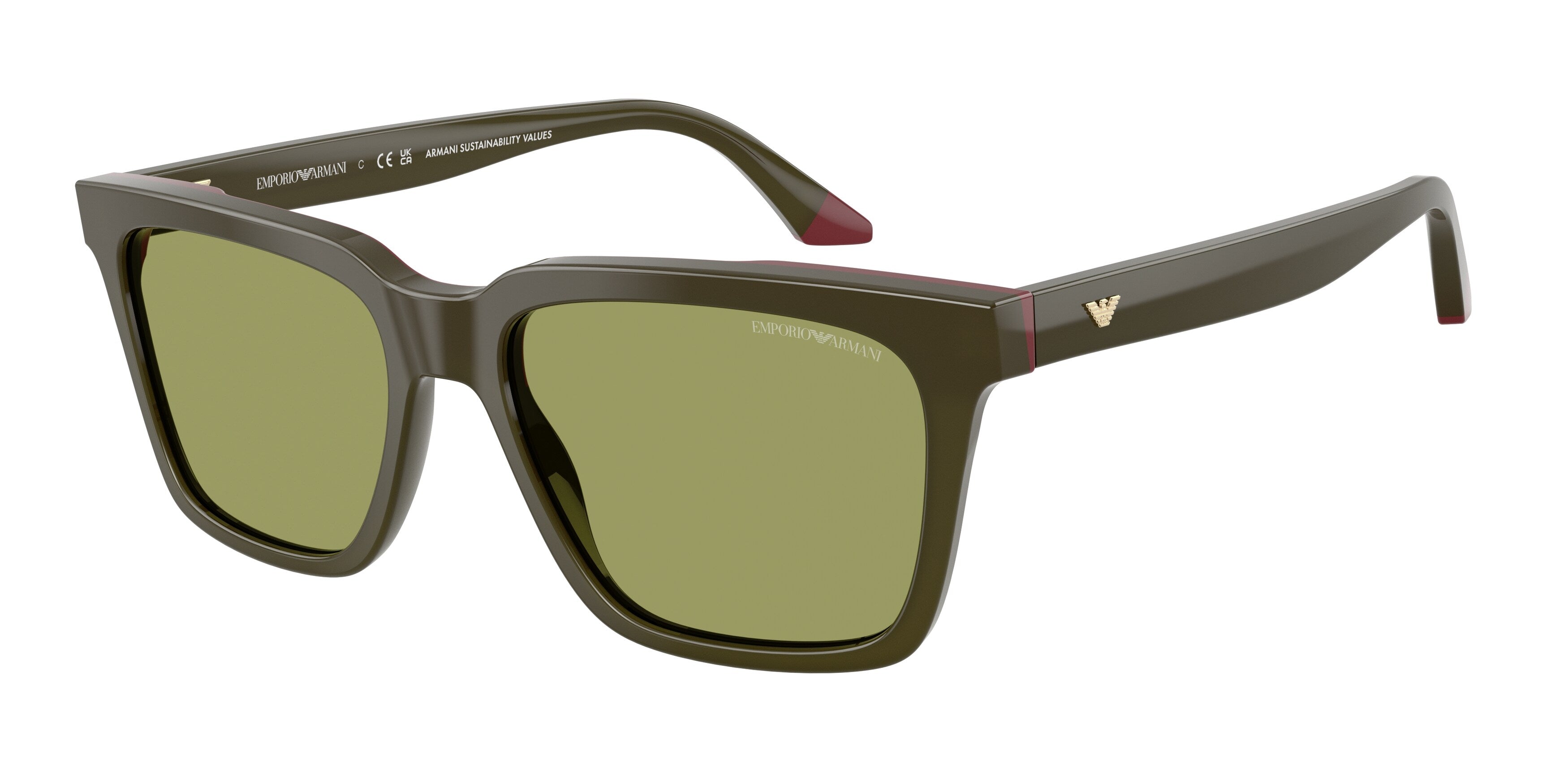 Emporio Armani Uomo Emporio Armani EA4260 63162A Occhiali da sole Acetato Verde Verde Squadrata Normale Emporio Armani Uomo Emporio Armani EA4260 63162A Occhiali da sole Acetato Verde Verde Squadrata Normale