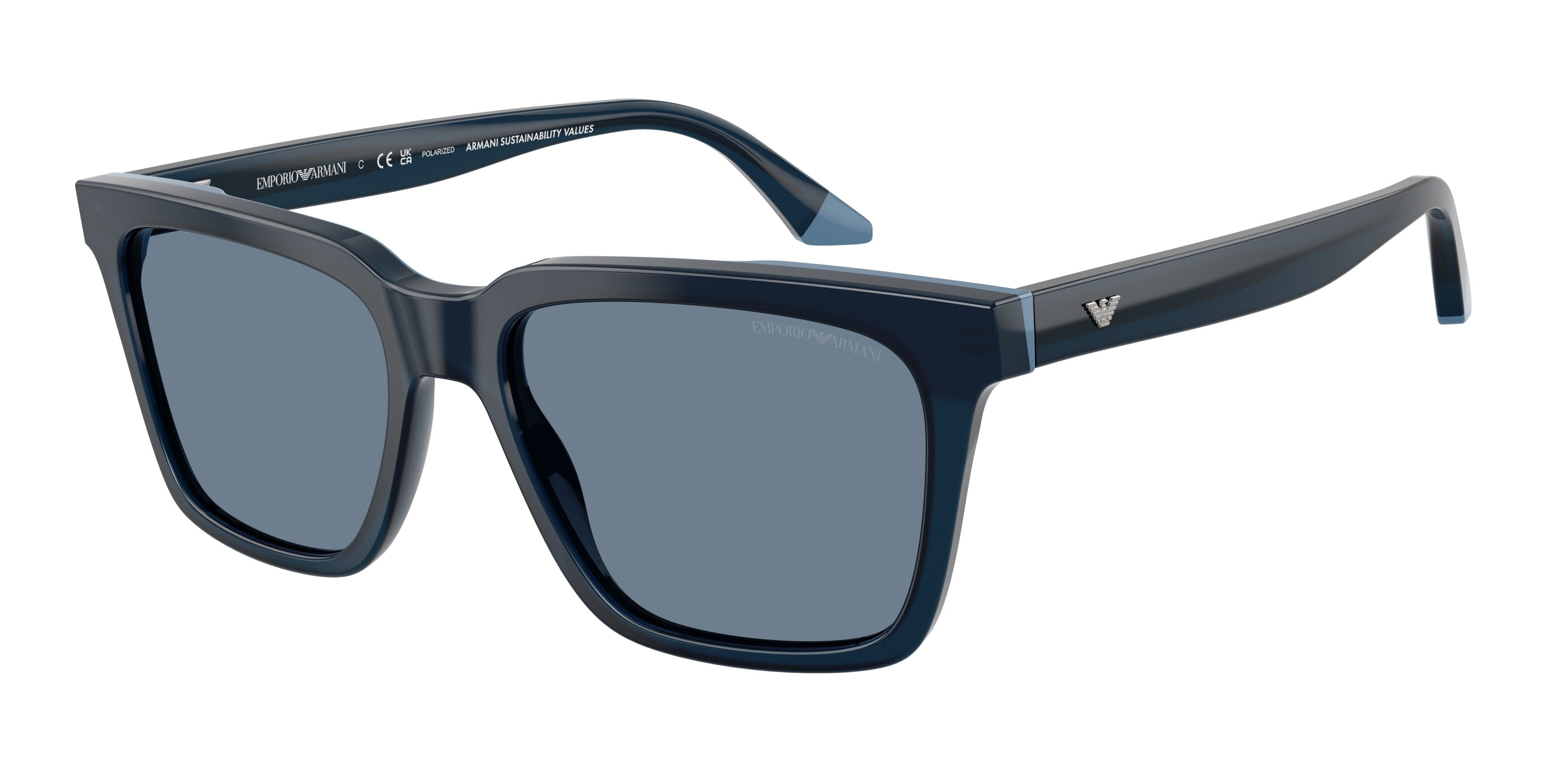 Emporio Armani Uomo Emporio Armani EA4260 63172V Occhiali da sole Acetato Blu Blu Squadrata Polarizzata Emporio Armani Uomo Emporio Armani EA4260 63172V Occhiali da sole Acetato Blu Blu Squadrata Polarizzata