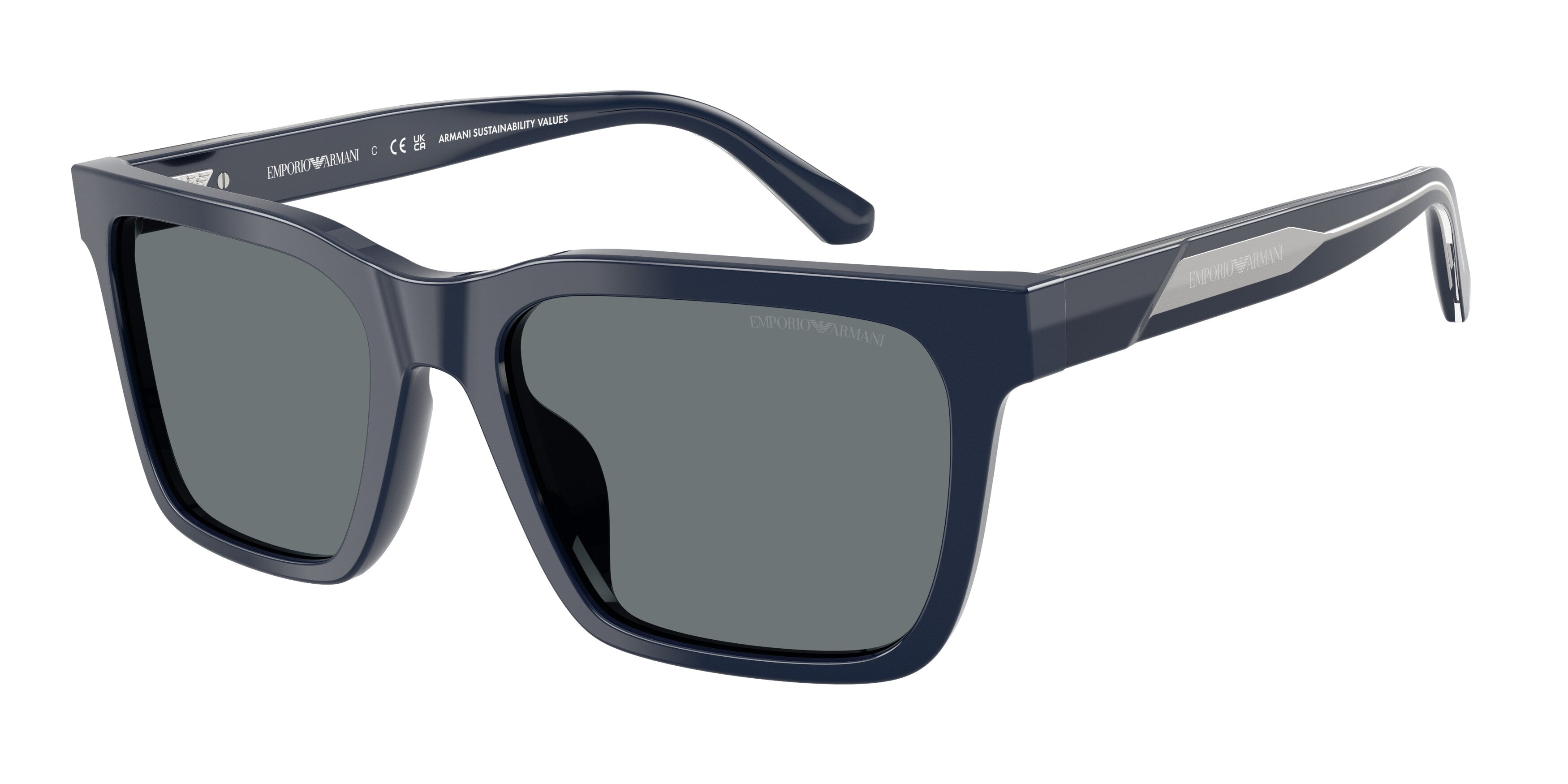 Emporio Armani Uomo Emporio Armani EA4262U 603980 Occhiali da sole Acetato Blu Blu Squadrata Normale
