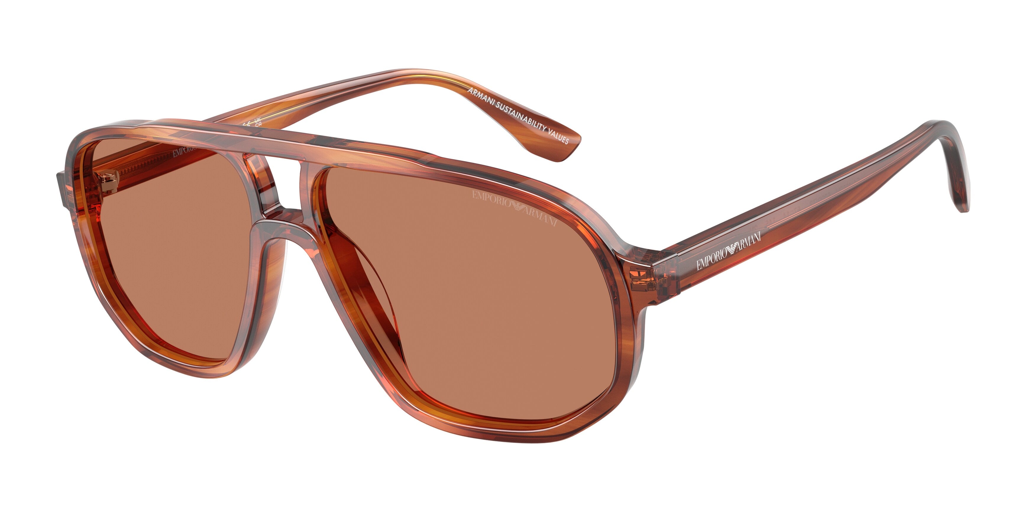 Emporio Armani Uomo Emporio Armani EA4263U 632973 Occhiali da sole Acetato Marrone Marrone Pilot Normale Emporio Armani Uomo Emporio Armani EA4263U 632973 Occhiali da sole Acetato Marrone Marrone Pilot Normale