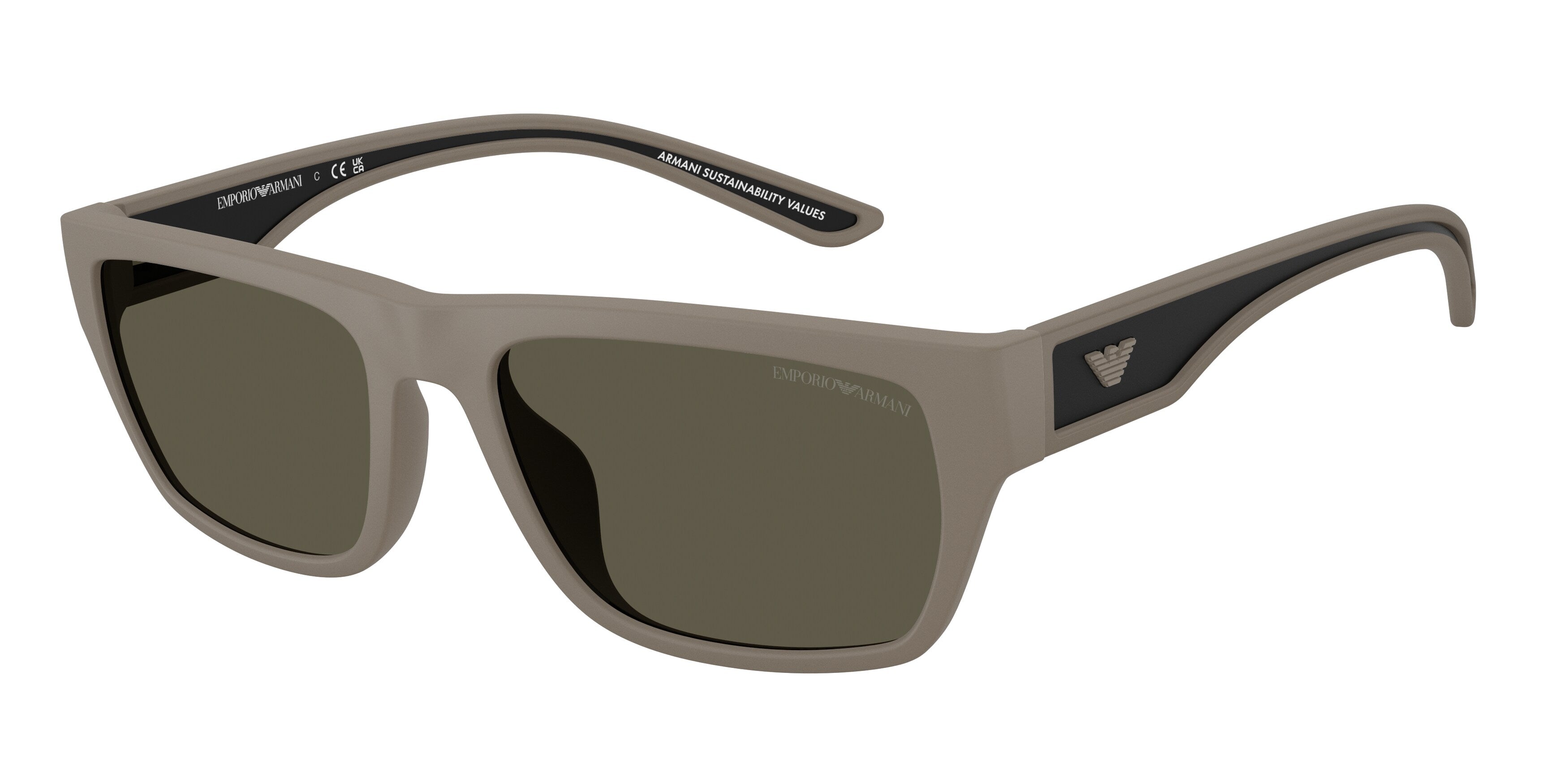Emporio Armani Uomo Emporio Armani EA4267U 636187 Occhiali da sole Iniettato Marrone Grigio Pillow Normale