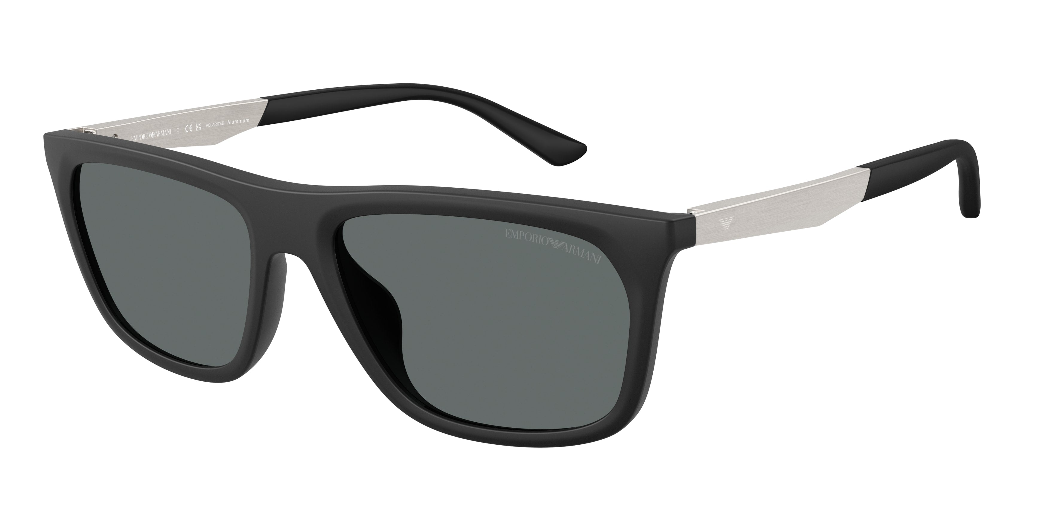 Emporio Armani Uomo Emporio Armani EA4272U 500181 Occhiali da sole Iniettato Nero Grigio Pillow Polarizzata Emporio Armani Uomo Emporio Armani EA4272U 500181 Occhiali da sole Iniettato Nero Grigio Pillow Polarizzata