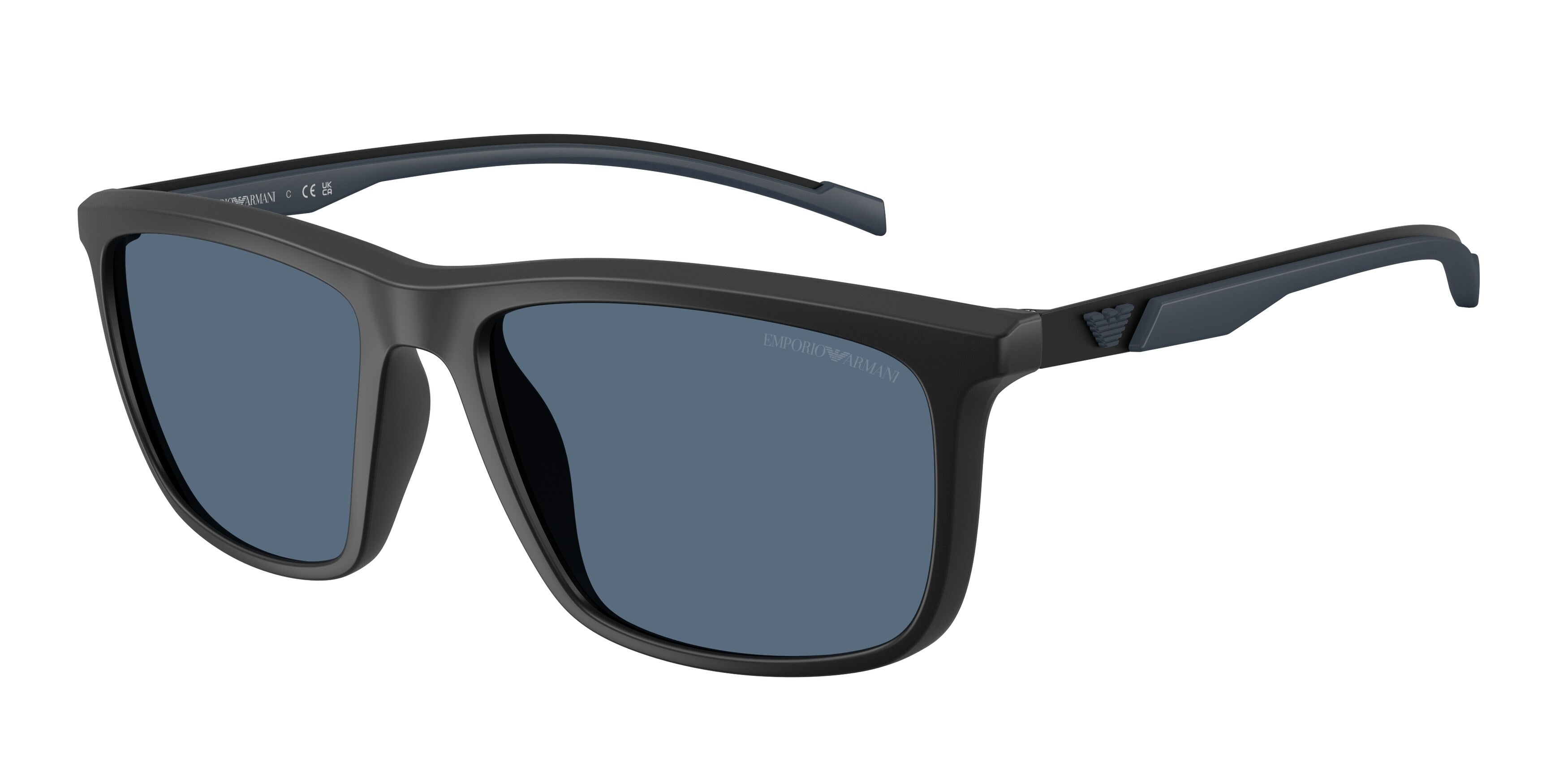 Emporio Armani Uomo Emporio Armani EA4278U 500180 Occhiali da sole Iniettato Nero Blu Squadrata Normale