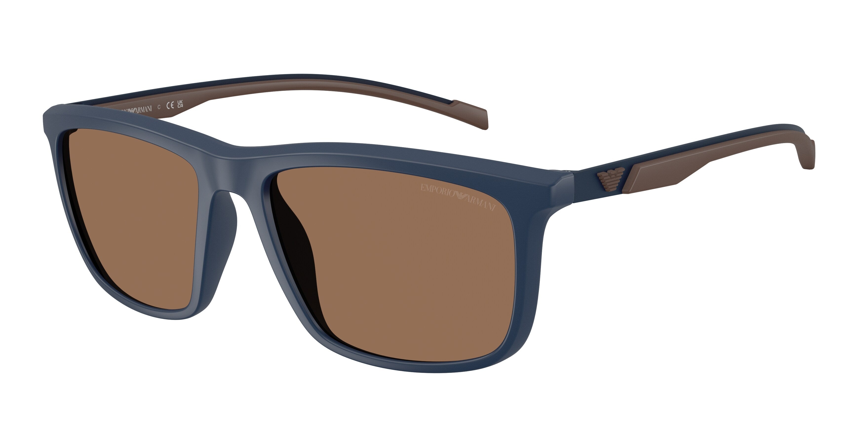 Emporio Armani Uomo Emporio Armani EA4278U 618573 Occhiali da sole Iniettato Blu Marrone Squadrata Normale Emporio Armani Uomo Emporio Armani EA4278U 618573 Occhiali da sole Iniettato Blu Marrone Squadrata Normale
