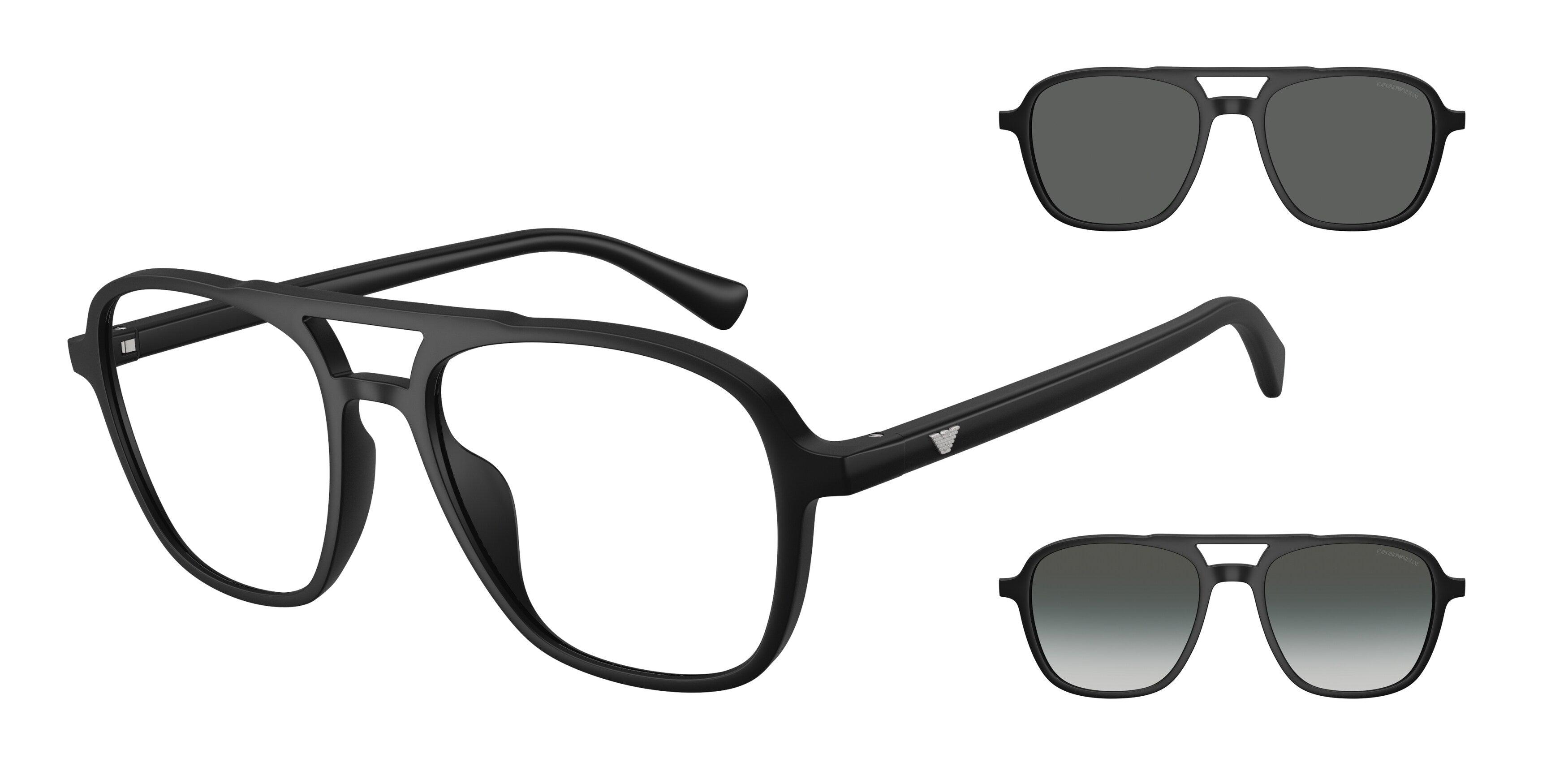 Emporio Armani Uomo Emporio Armani EA4279U 50011W Occhiali da sole Iniettato Nero Trasparente Pilot Normale Emporio Armani Uomo Emporio Armani EA4279U 50011W Occhiali da sole Iniettato Nero Trasparente Pilot Normale