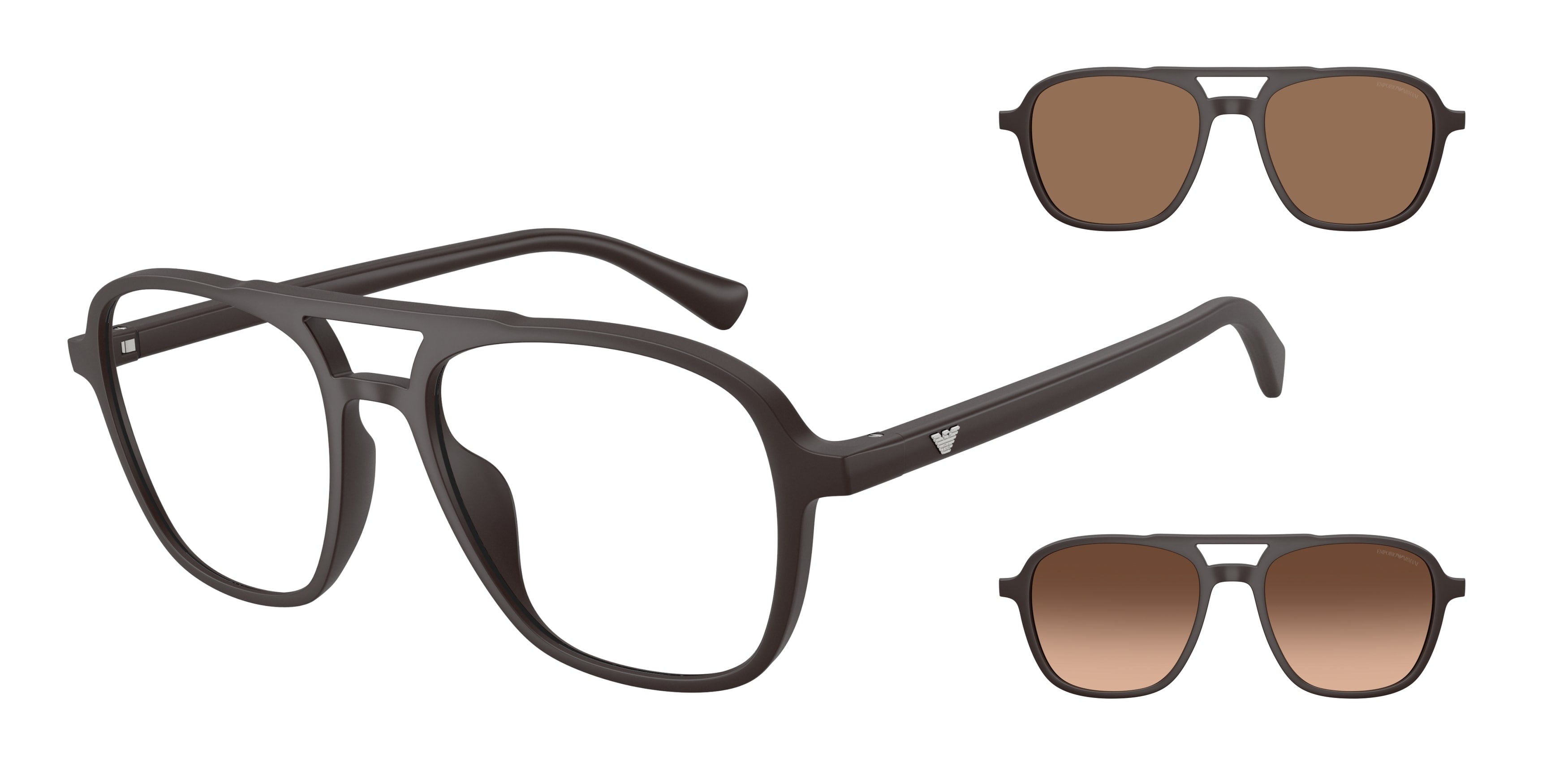 Emporio Armani Uomo Emporio Armani EA4279U 58581W Occhiali da sole Iniettato Marrone Trasparente Pilot Normale