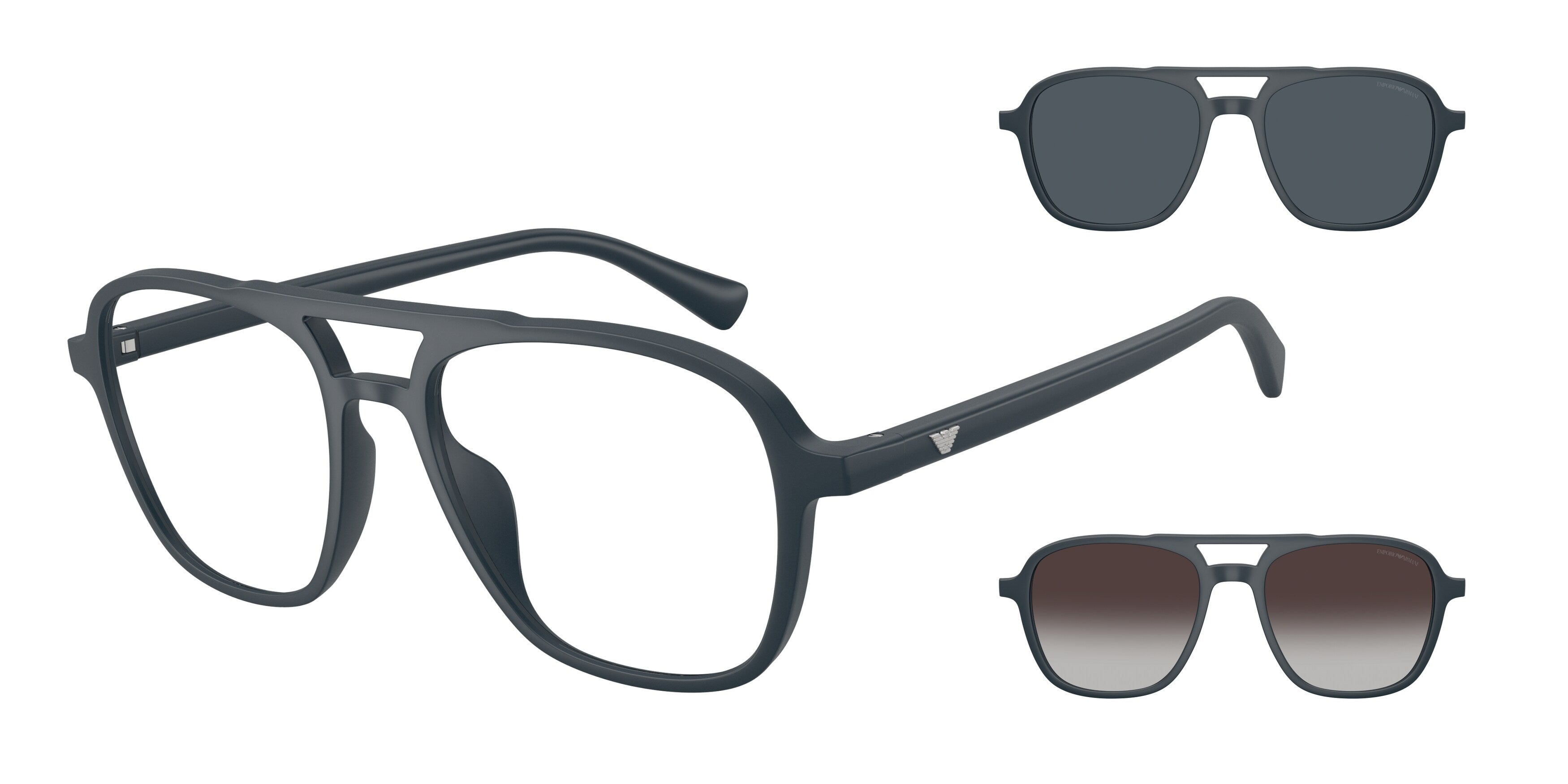 Emporio Armani Uomo Emporio Armani EA4279U 64501W Occhiali da sole Iniettato Blu Trasparente Pilot Normale