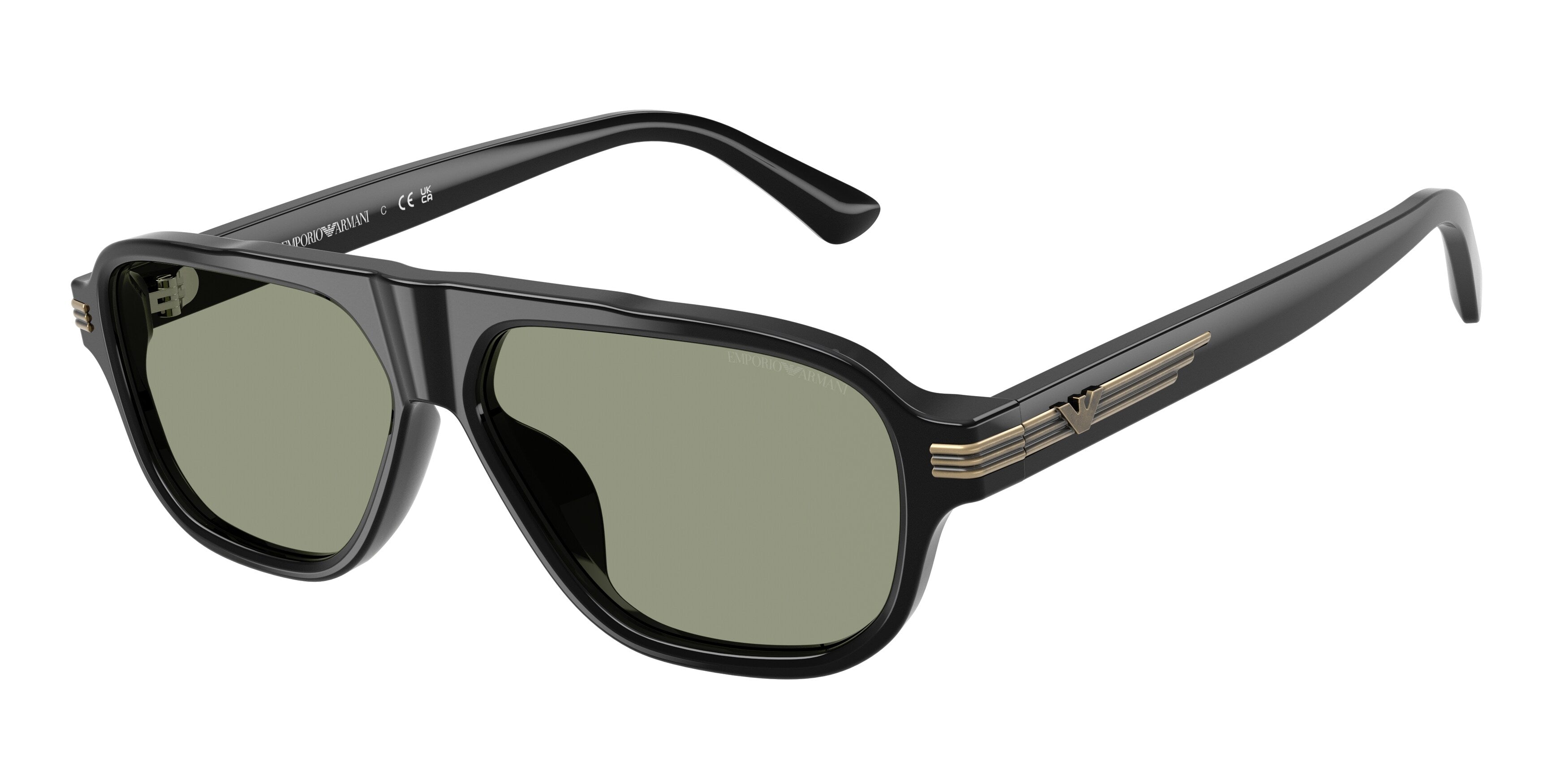 Emporio Armani Uomo Emporio Armani EA4285U 5017/2 Occhiali da sole Acetato Nero Verde Pilot Normale Emporio Armani Uomo Emporio Armani EA4285U 5017/2 Occhiali da sole Acetato Nero Verde Pilot Normale