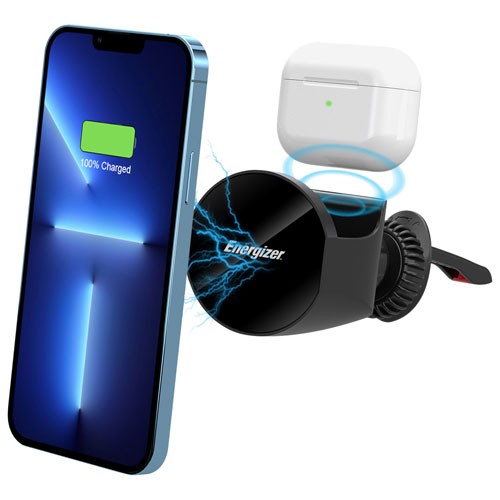 Energizer Charger Auto Wireless 15 W Rapido Ventosa Con Powerbank 10K