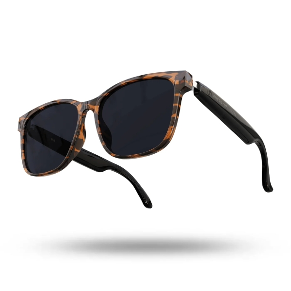 Energy Sistem Urban Music Tortoise Gafas Bluetooth - Cristales Polarizados con Proteccion UV400 Superior y Anti Luz Azul - Reproduccion de Musica - Microfono y Asistente de Voz - IPX5 - Control Tactil - Color Caramelo/Negro