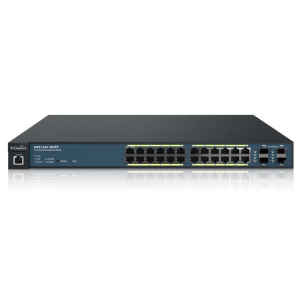 Engenius Ap Controller Switch 50AP 24-PORT Gbe POE.AF/AT(+) 410W 4XSFP L2 19I EWS1200-28TFP