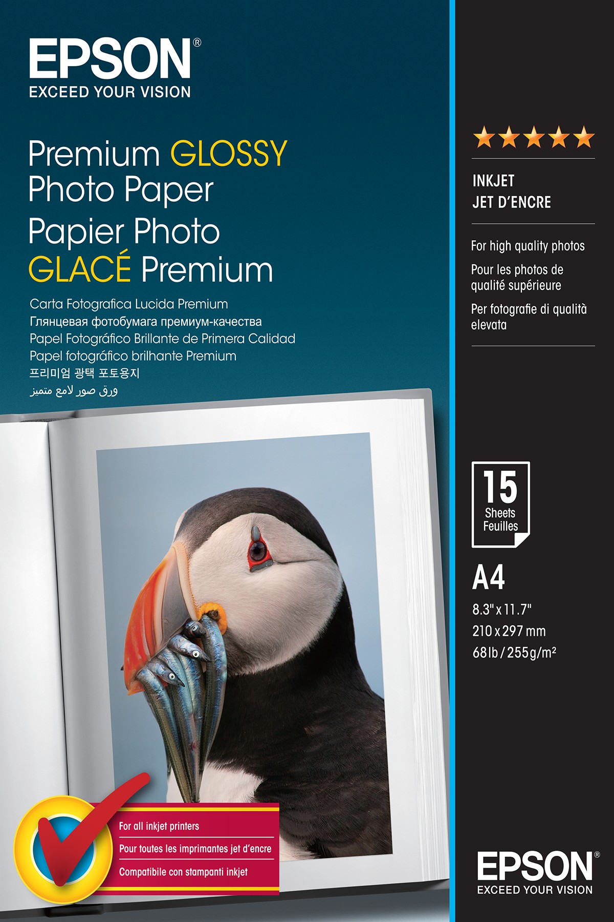 Epson - Carta Fotografica Premium Glossy Photo 15 Fogli-lucida