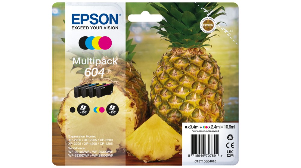 Epson Cartuccia 604 Multipack Inkjet Serie Ananas 4 Colori Formato Std
