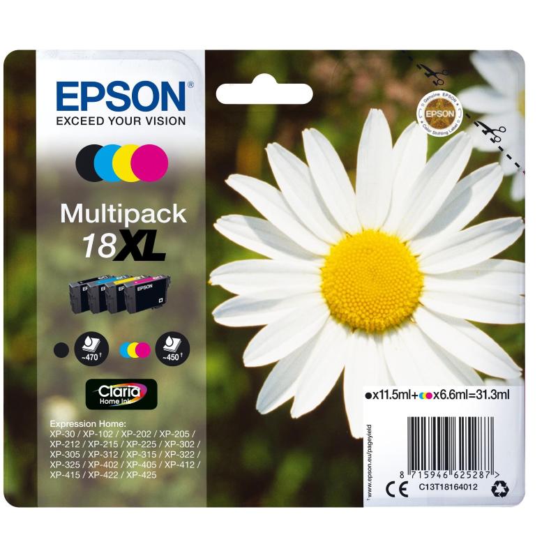 Epson daisy multipack margherita 4 colori inchiostri claria home 18xl
