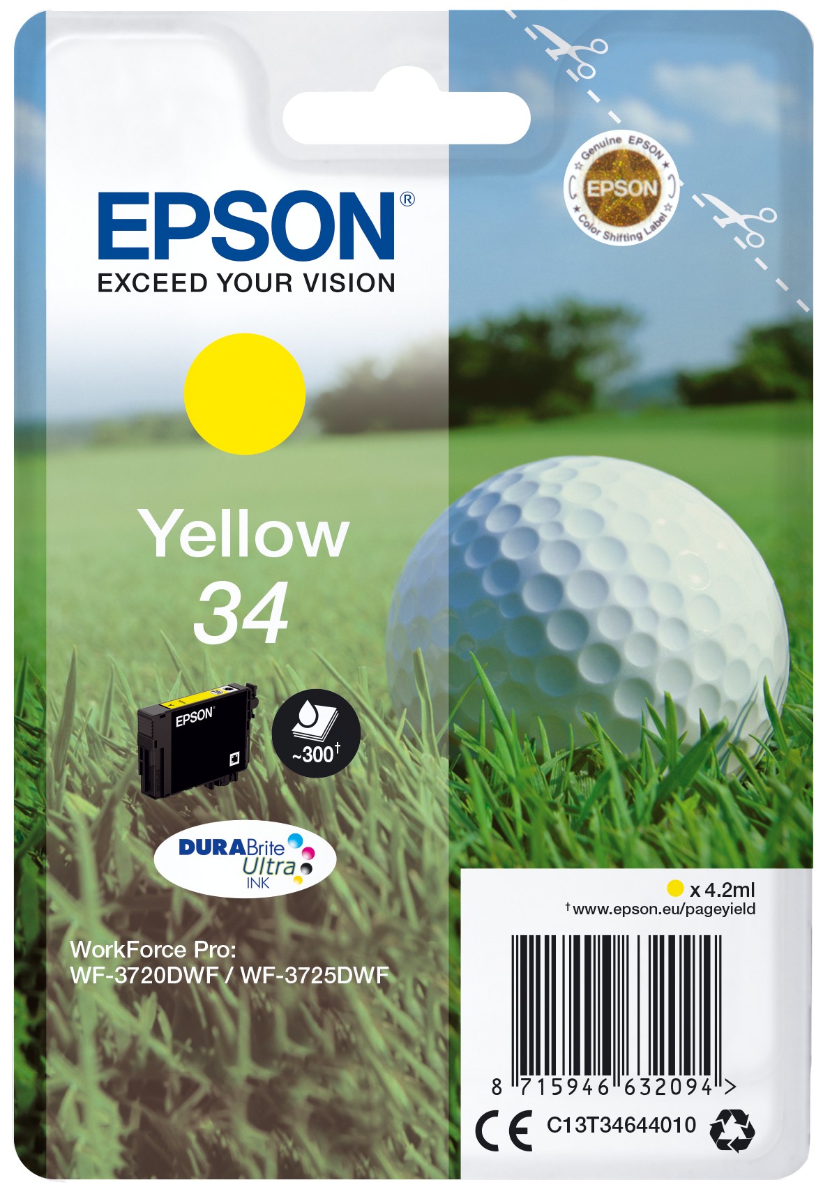 Epson Golf ball Singlepack giallo 34 DURABrite Ultra Ink