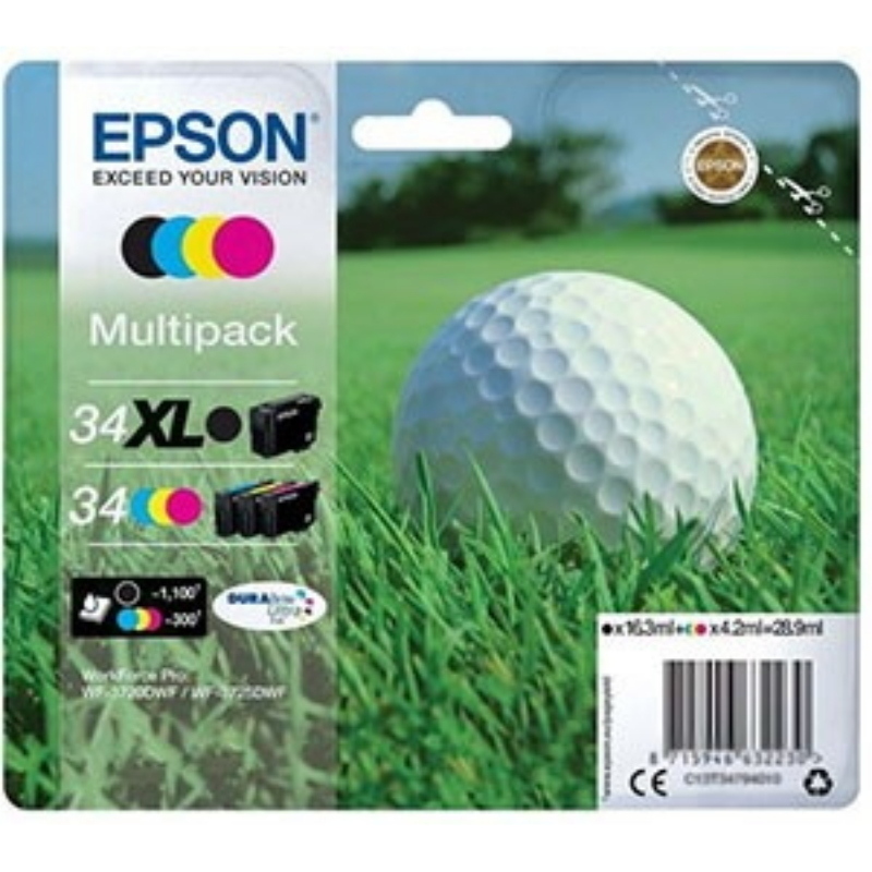 Epson golf ball t3479 cartuccia d`inchiostro 1 pz originale nero, ciano, magenta, giallo