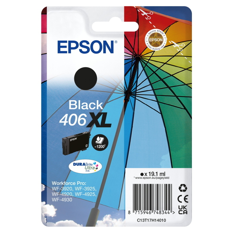 Epson inchiostri durabrite ultra ombrello confezione singola 406xl nero