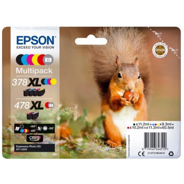 Epson Multipack 6-COLOURS 378XL/478XL Claria Photo HD Ink C13T379D4020