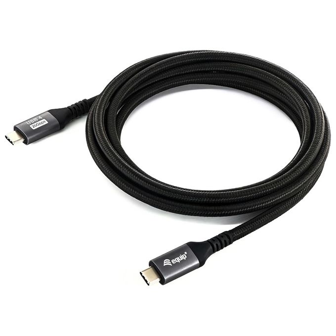 Equip 128382 Cavo USB-C USB4 Gen 2x2 2 m 20Gbps Power Delivery 100W 4K 60Hz DisplayPort 1.4a colore Nero