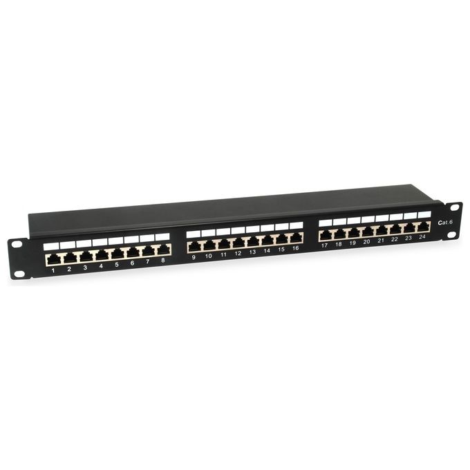 Equip 326425 Patch Panel 24 Porte Cat6 Schermato 1U Rack 19'' colore Nero