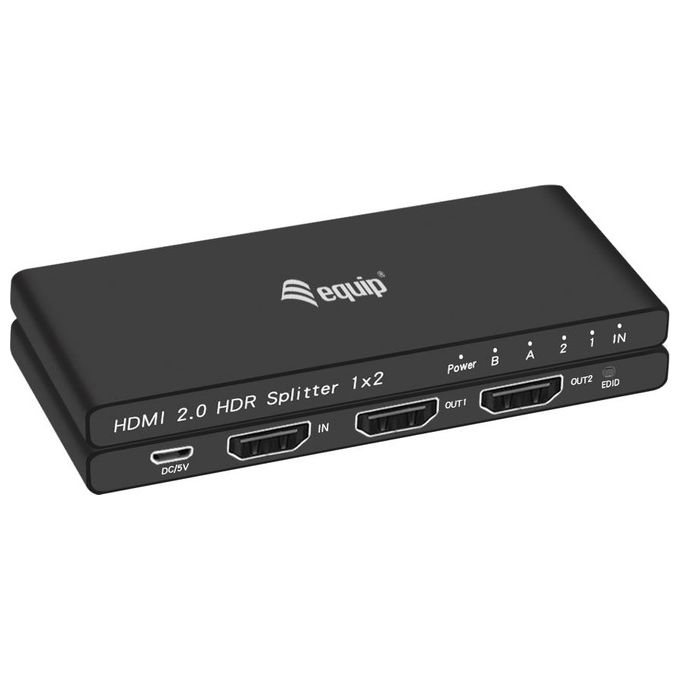 Equip 332716 HDMI Video Splitter 2 Porte HDMI 2.0 4K-60Hz HDR10 Dolby Vision Alimentazione Inclusa colore Nero Equip 332716 HDMI Video Splitter 2 Porte HDMI 2.0 4K-60Hz HDR10 Dolby Vision Alimentazione Inclusa colore Nero