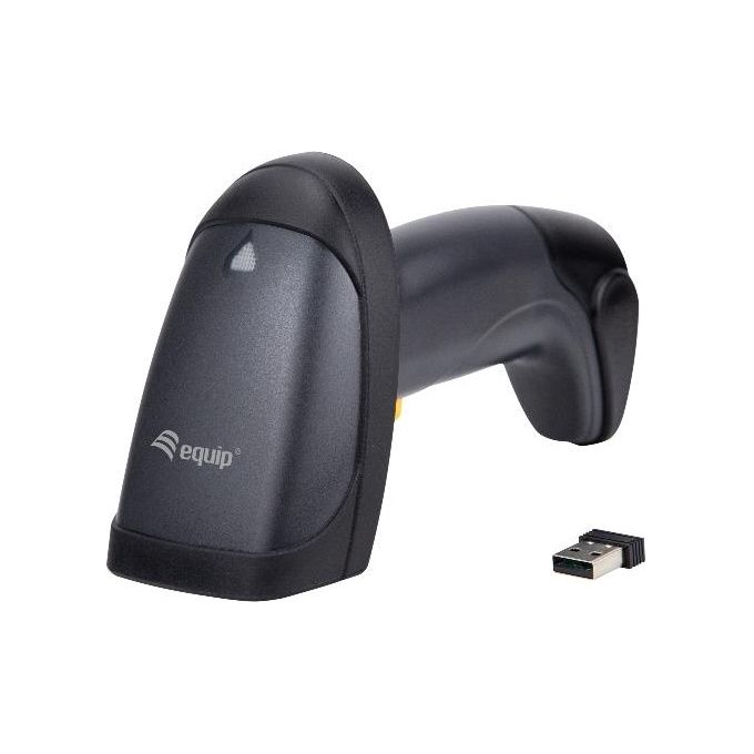 Equip 351023 Lettore Barcode Wireless 1D con Supporto e Ricevitore Nano USB IP54 20 Ore di Autonomia Batteria al Litio colore Nero Equip 351023 Lettore Barcode Wireless 1D con Supporto e Ricevitore Nano USB IP54 20 Ore di Autonomia Batteria al Litio colore Nero