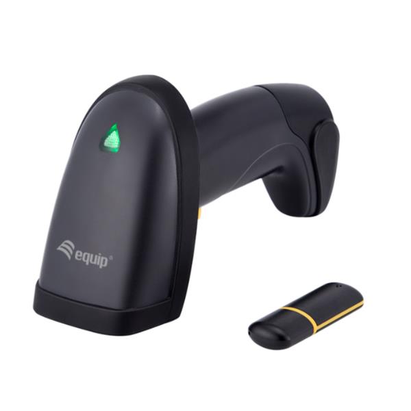 Equip 351024 Lettore di Codici a Barre Portatile 2D Wireless con Supporto IP54 Batteria 20h colore Nero