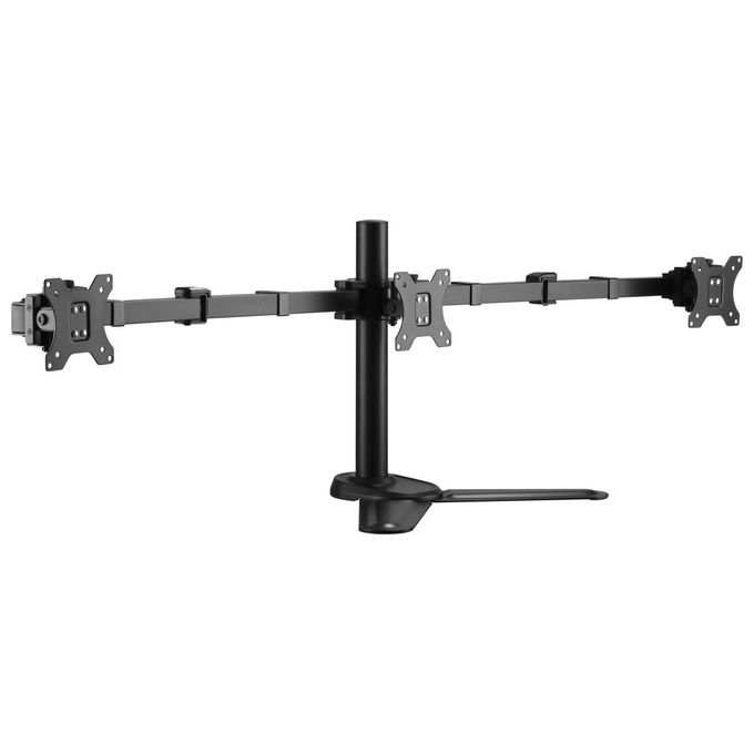 Equip 650125 Supporto da Tavolo Articolato per 3 Monitor 17-27'' VESA 75x75-100x100 mm Inclinabile Rotazione 360° Gestione Cavi colore Nero Equip 650125 Supporto da Tavolo Articolato per 3 Monitor 17-27'' VESA 75x75-100x100 mm Inclinabile Rotazione 360° Gestione Cavi colore Nero